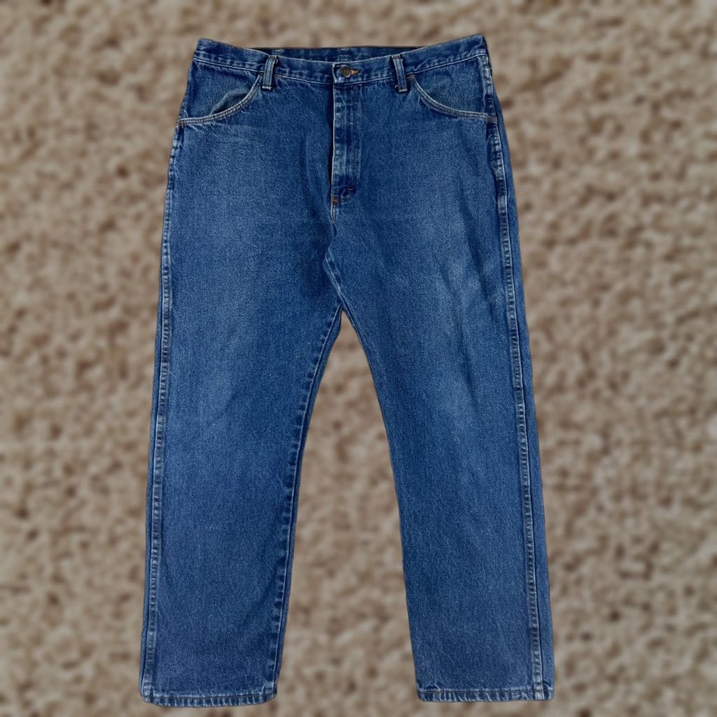 Denime Rustler Jeans Mens 40 Blue Denim Straight Leg 100% Cotton Western Shirt Size US 40 / EU 56 - 1 Thumbnail