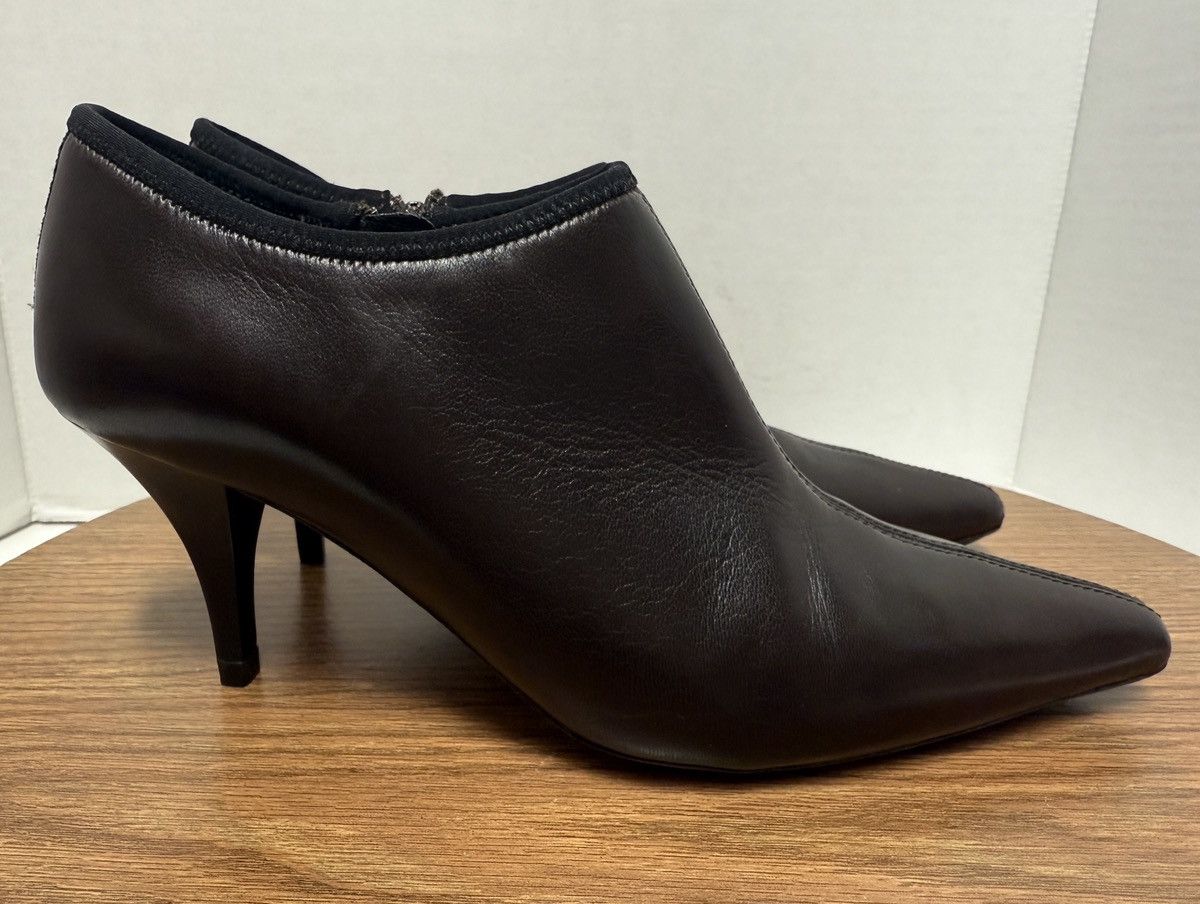 Prada Prada Brown Leather Black Rubber Sole Ankle Boots 36.5 (6.5) Size US 6.5 / IT 36.5 - 6 Thumbnail