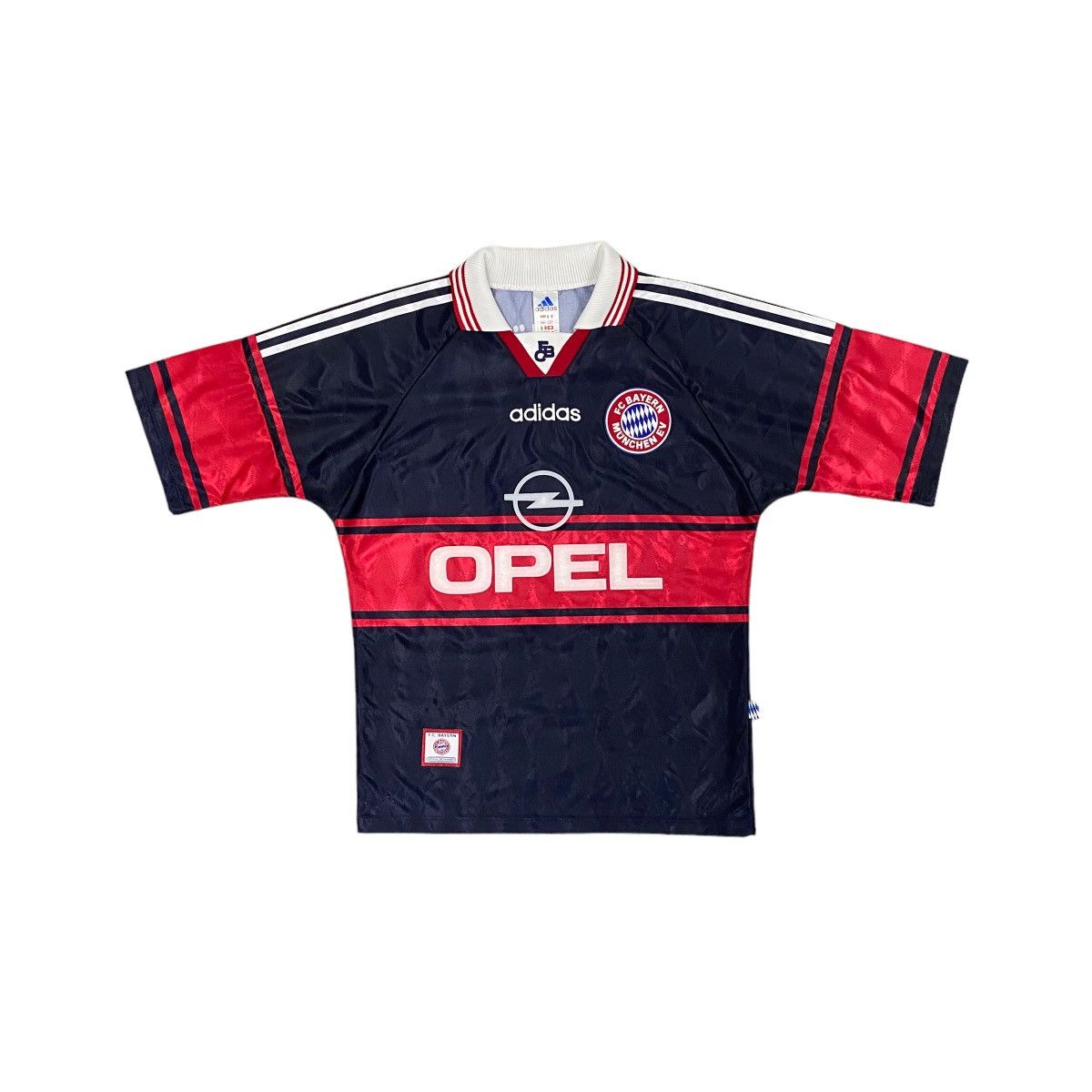 image of Adidas Fc Bayern Munich 1997/1999 Home Soccer Jersey in Blue/Red, Men's (Size Small)