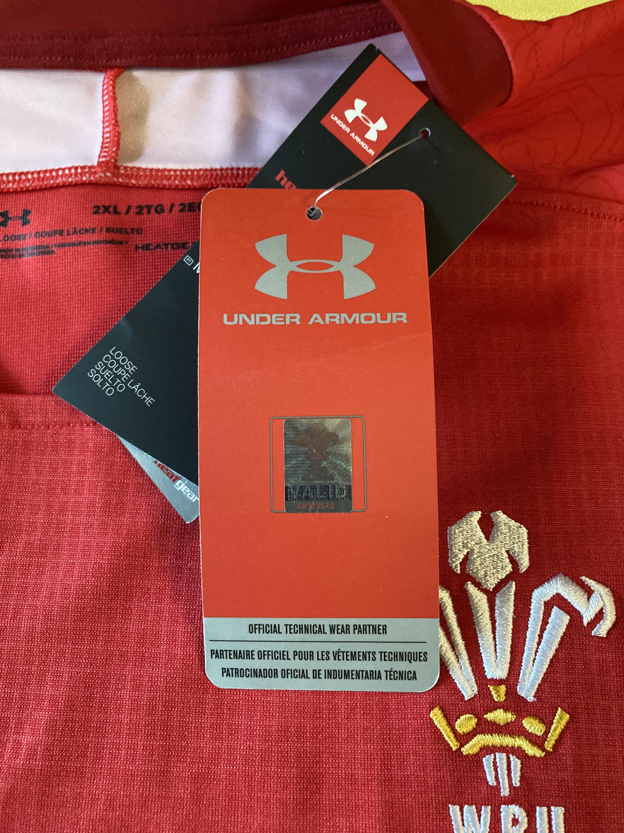 Under Armour Under Armour Rugby Wales National Team WRU Jersey 2016 Home Size US XXL / EU 58 / 5 - 6 Thumbnail