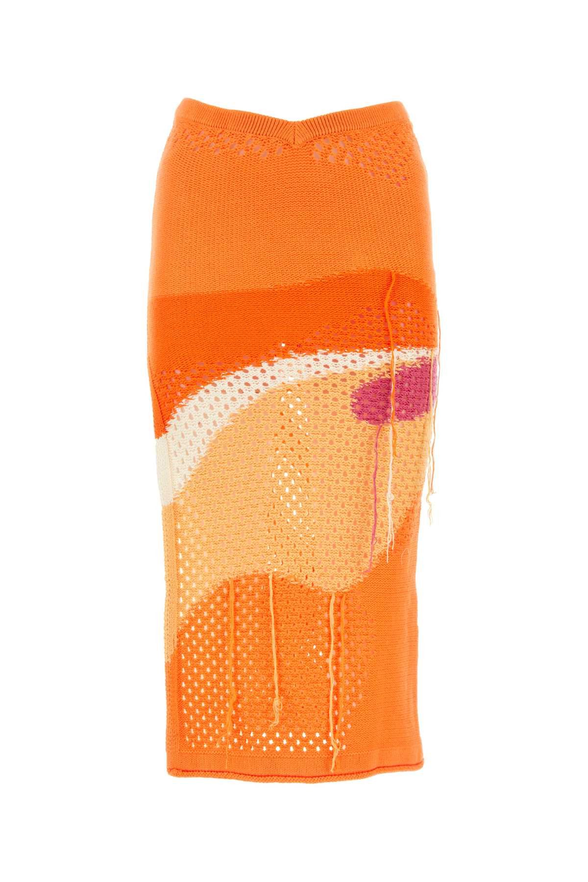 image of House Of Sunny Multicolor Crochet Pompelmo Sunset Skirt, Women's (Size 26)