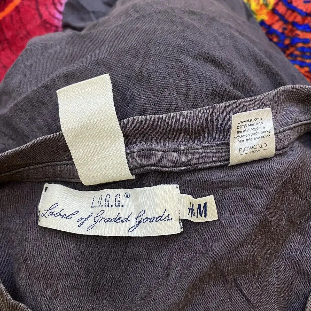 H&M H&M LOGG ATARI Natural Sun Faded Distress Design Tee Shirt Size L / US 10 / IT 46 - 4 Thumbnail