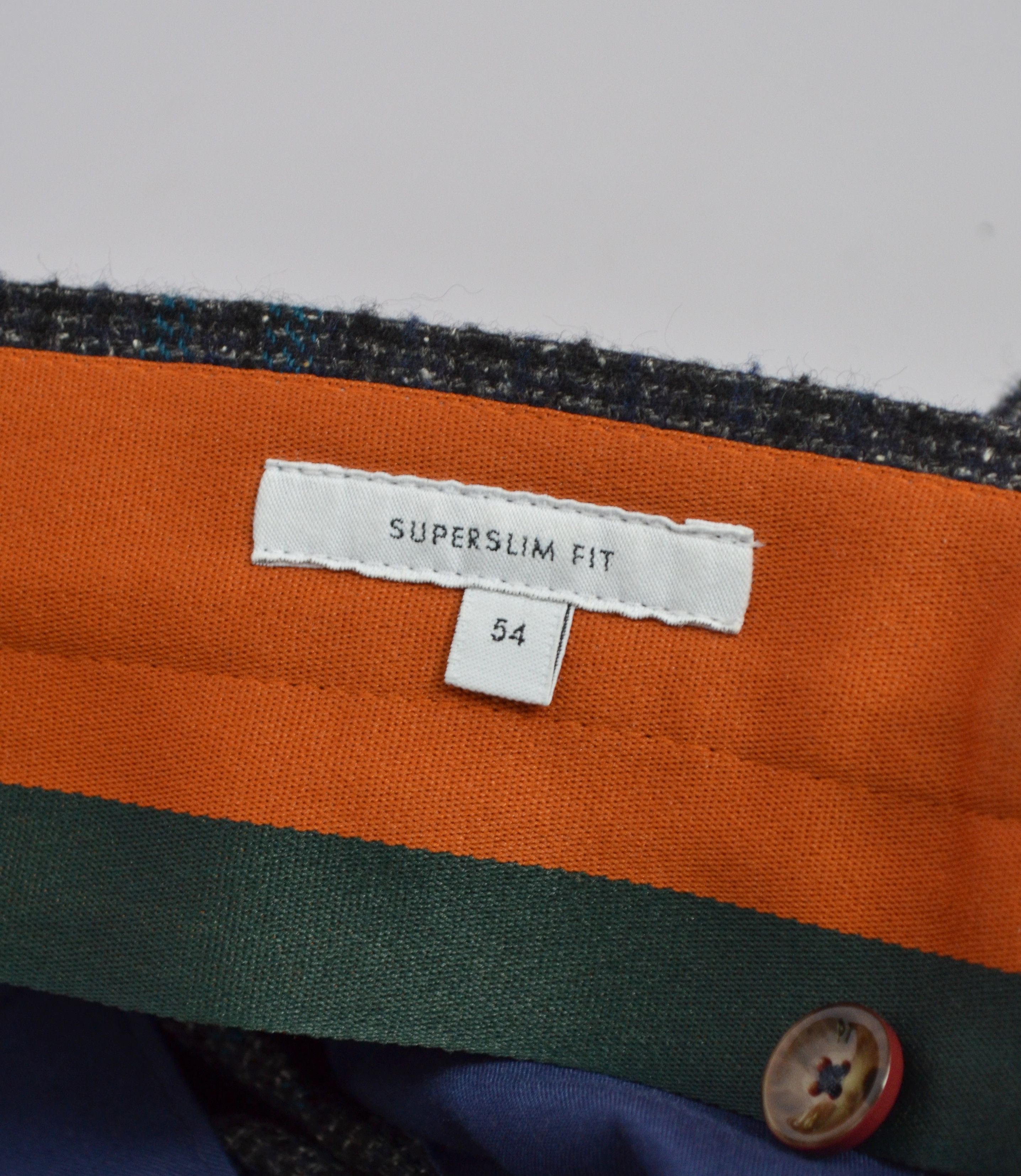 PT Torino Super 100's Slim Fit Pants Tweed Wool Silk Sz54