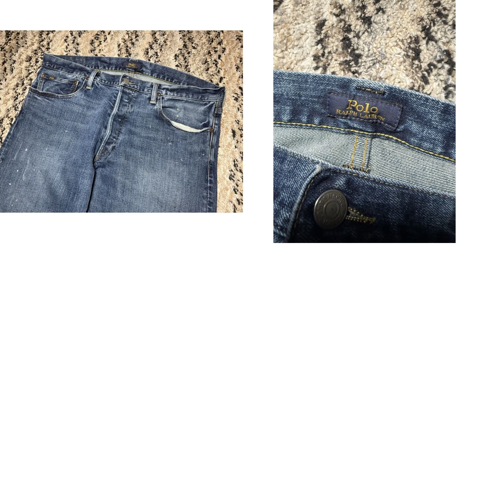 Polo Ralph Lauren Polo Ralph Lauren Jeans Mens 36x30 Denim Varick Slim Straight Paint Splatter Jeans Size US M / EU 48-50 / 2 - 8 Thumbnail