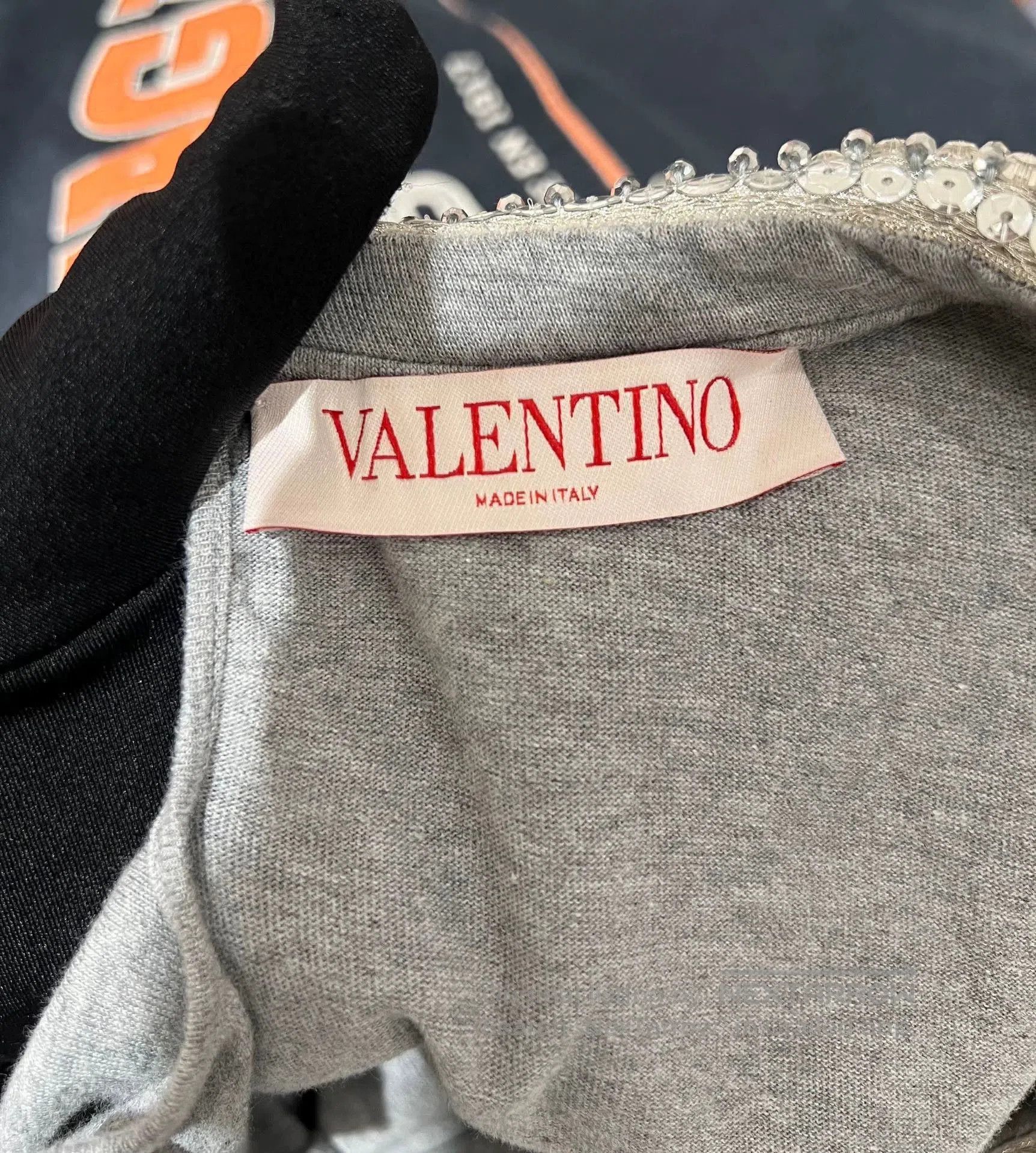 Valentino Valentino Gray Crystal Collar Short Sleeve. Size US L / EU 52-54 / 3 - 4 Thumbnail