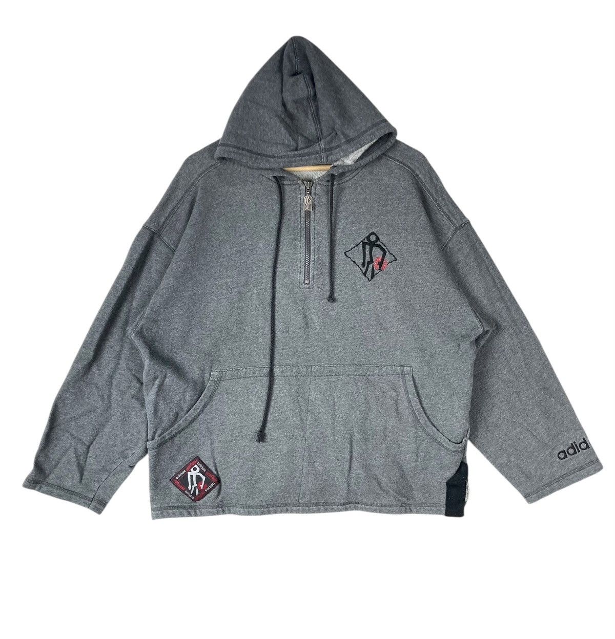 Adidas × Vintage Vintage Adidas Streetball Trefoil Half Zipper Hoodie Size US L / EU 52-54 / 3 - 1 Thumbnail