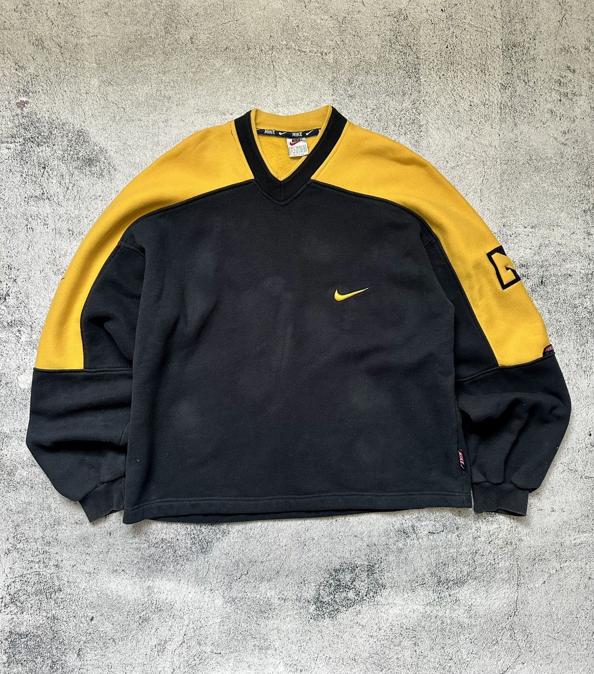 Made in USA Nike Sweatshirt Oversize Fit Yellow Logo