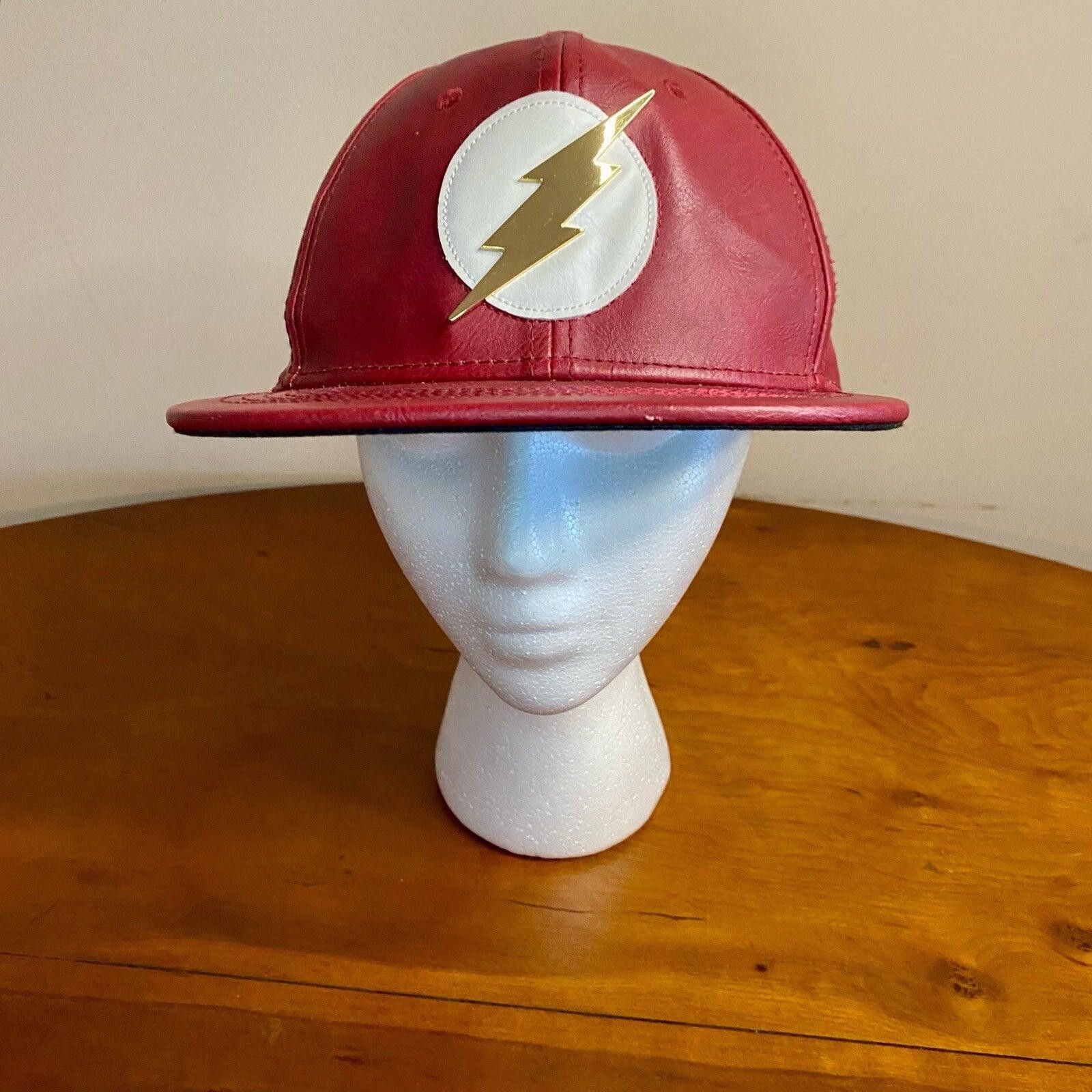 DC DC Comics The Flash Superhero Red Leather Hat Mens One Size Size ONE SIZE - 3 Thumbnail