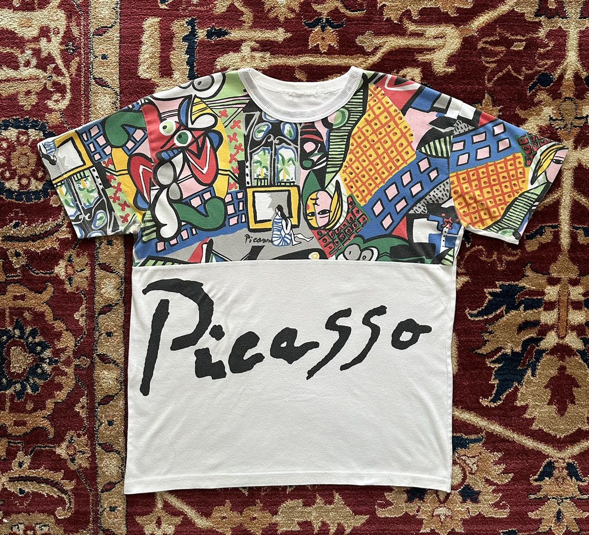 image of Vintage 90's Picasso Abstract Art All Over Print T-Shirt, Men's (Size XL)