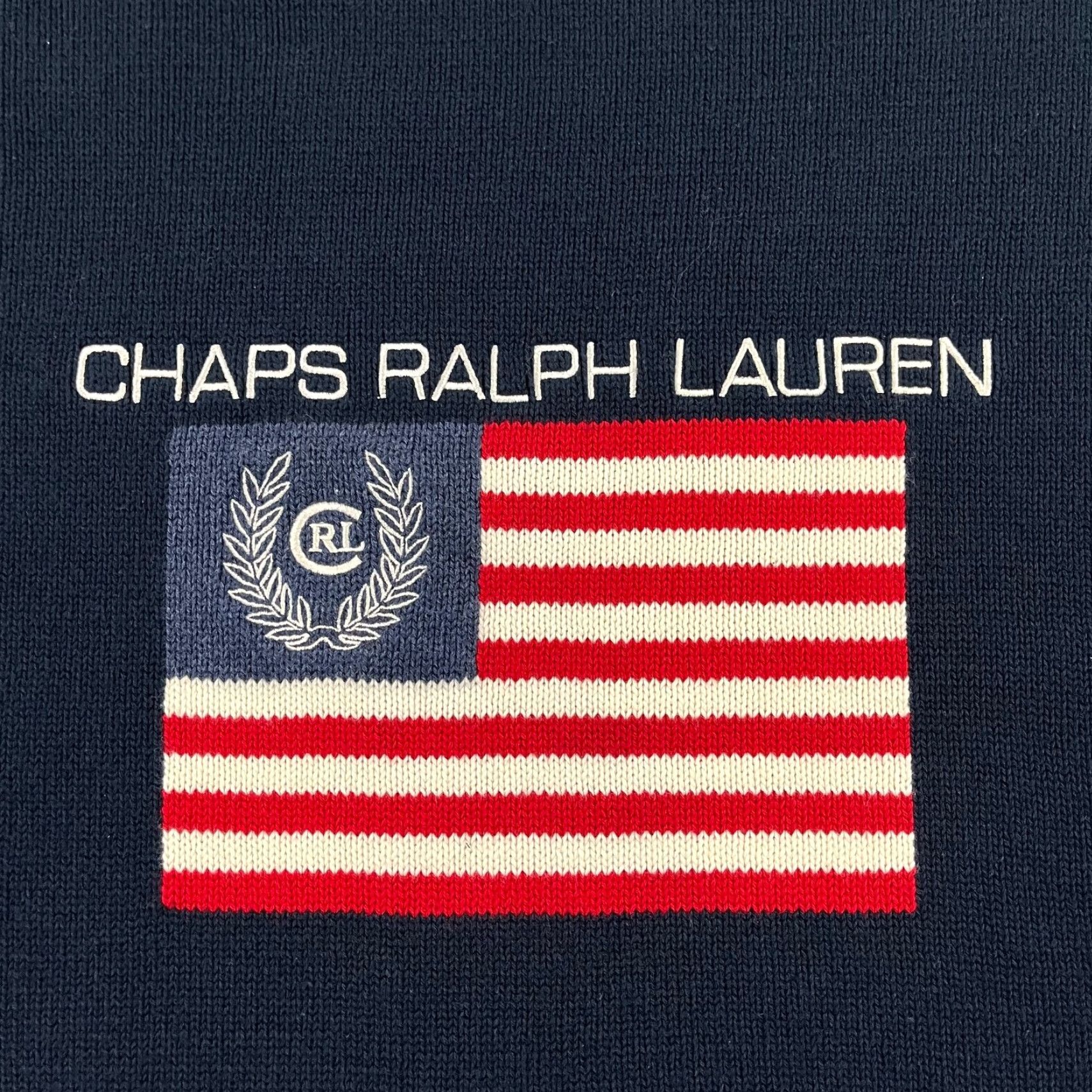 Chaps VINTAGE CHAPS RALPH LAUREN Sweater Mens Extra Large Blue USA Flag Hand Knit Pullover Y2K Size US XL / EU 56 / 4 - 2 Thumbnail