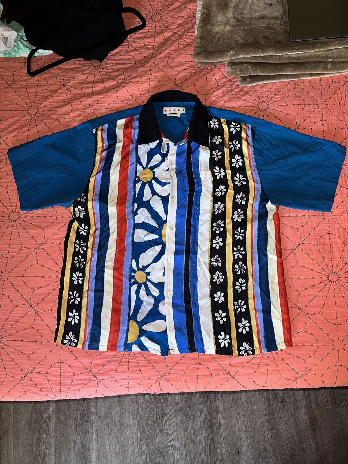 Marni Marni Mixed Fabrics Bowling Shirt Size US XL / EU 56 / 4 - 2 Thumbnail