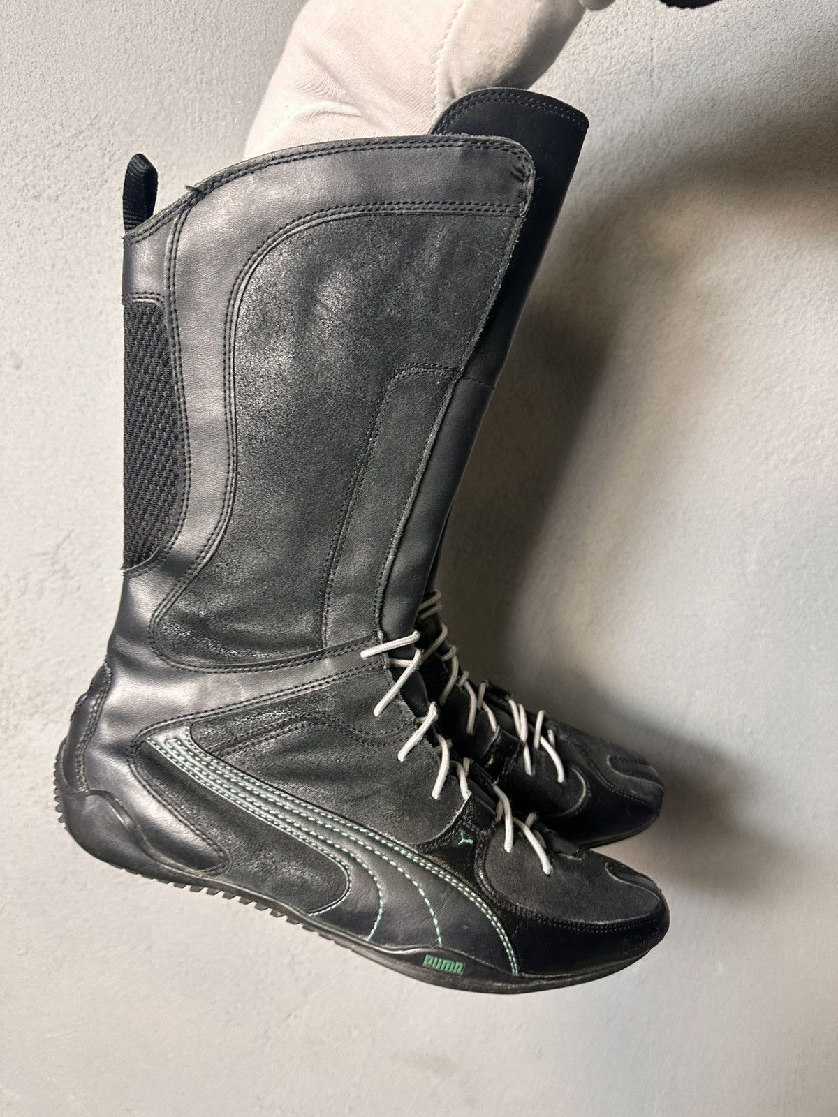 Puma Vintage Rare Puma London Trail Knee High Black Boots/Shoes Size US 8 / IT 38 - 3 Thumbnail