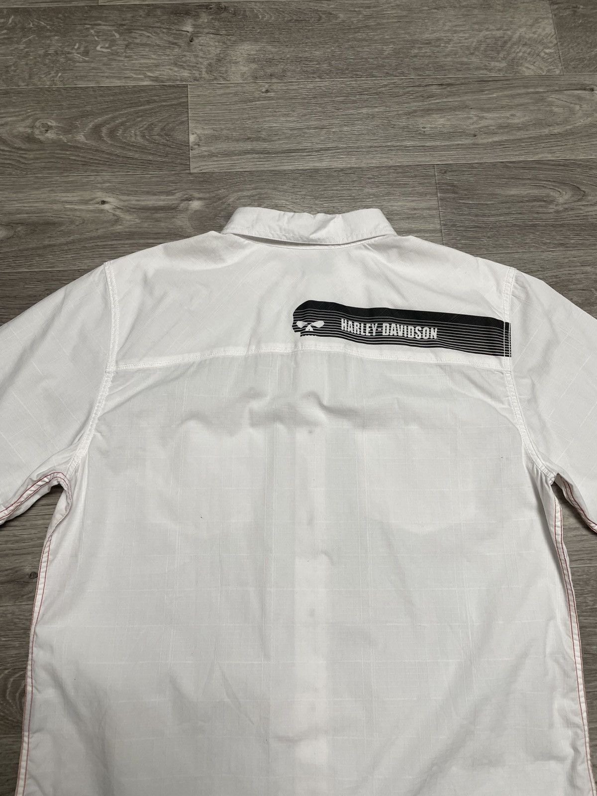 Harley Davidson Vintage Harley Davidson White Short Sleeve Shirt Button Up Size US L / EU 52-54 / 3 - 16 Thumbnail