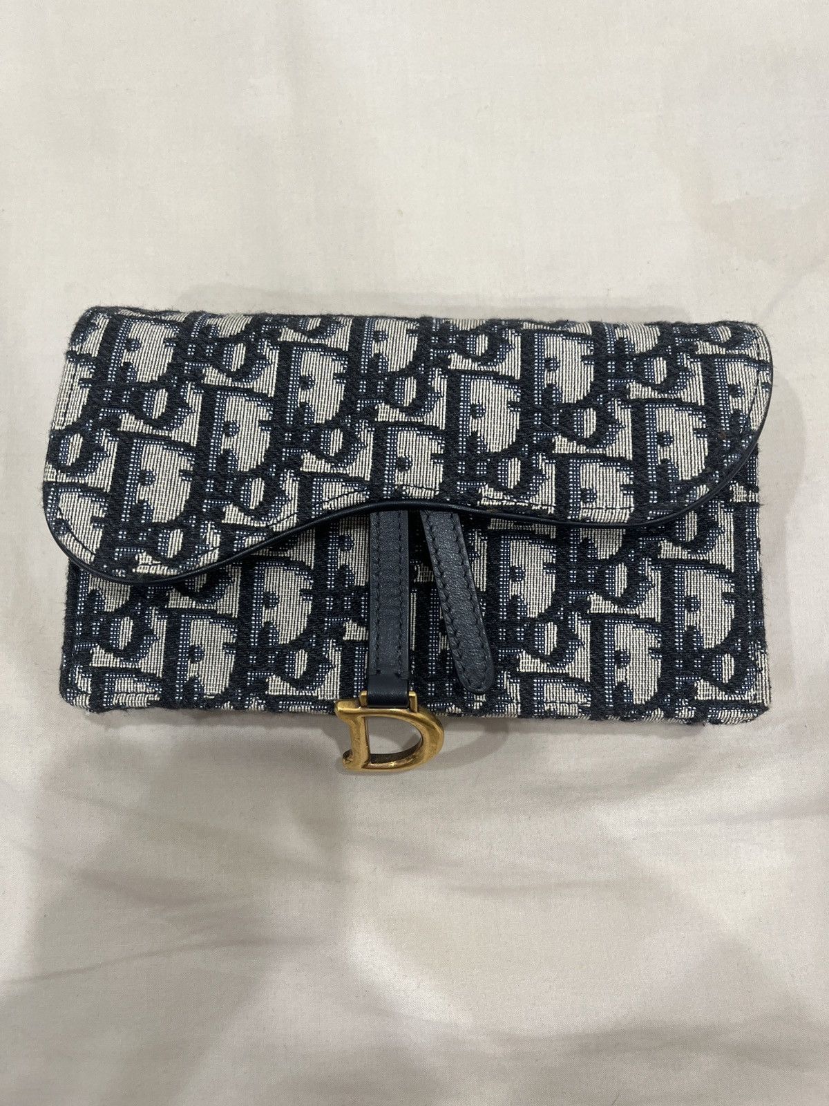 Dior DIOR SADDLE BELT POUCH BLUE OBLIQUE JACQUARD Size ONE SIZE - 1 Thumbnail