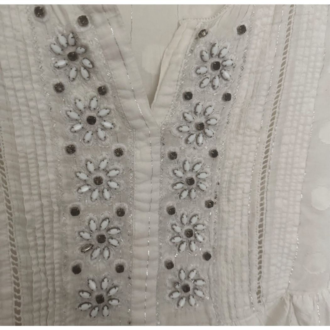 Anthropologie Leifsdottir Anthropologie White Cotton Serein Embroidered Pe Size S / US 4 / IT 40 - 6 Thumbnail