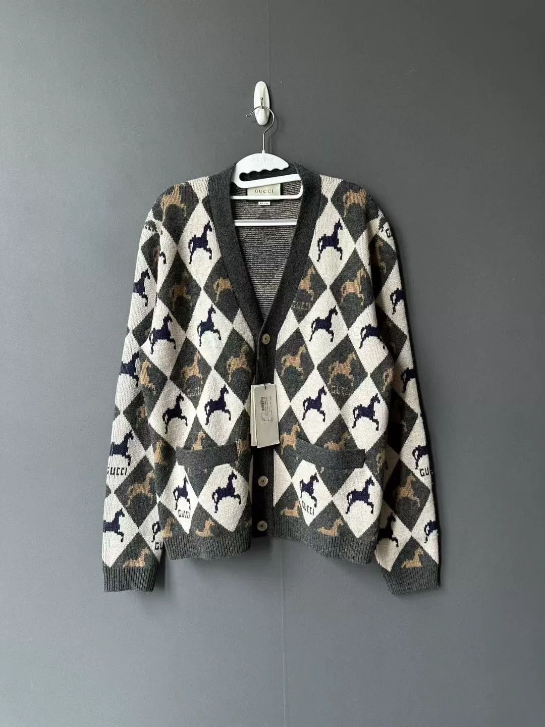 Gucci Gucci Pony Diamond Pattern Cardigan Size US S / EU 44-46 / 1 - 1 Thumbnail