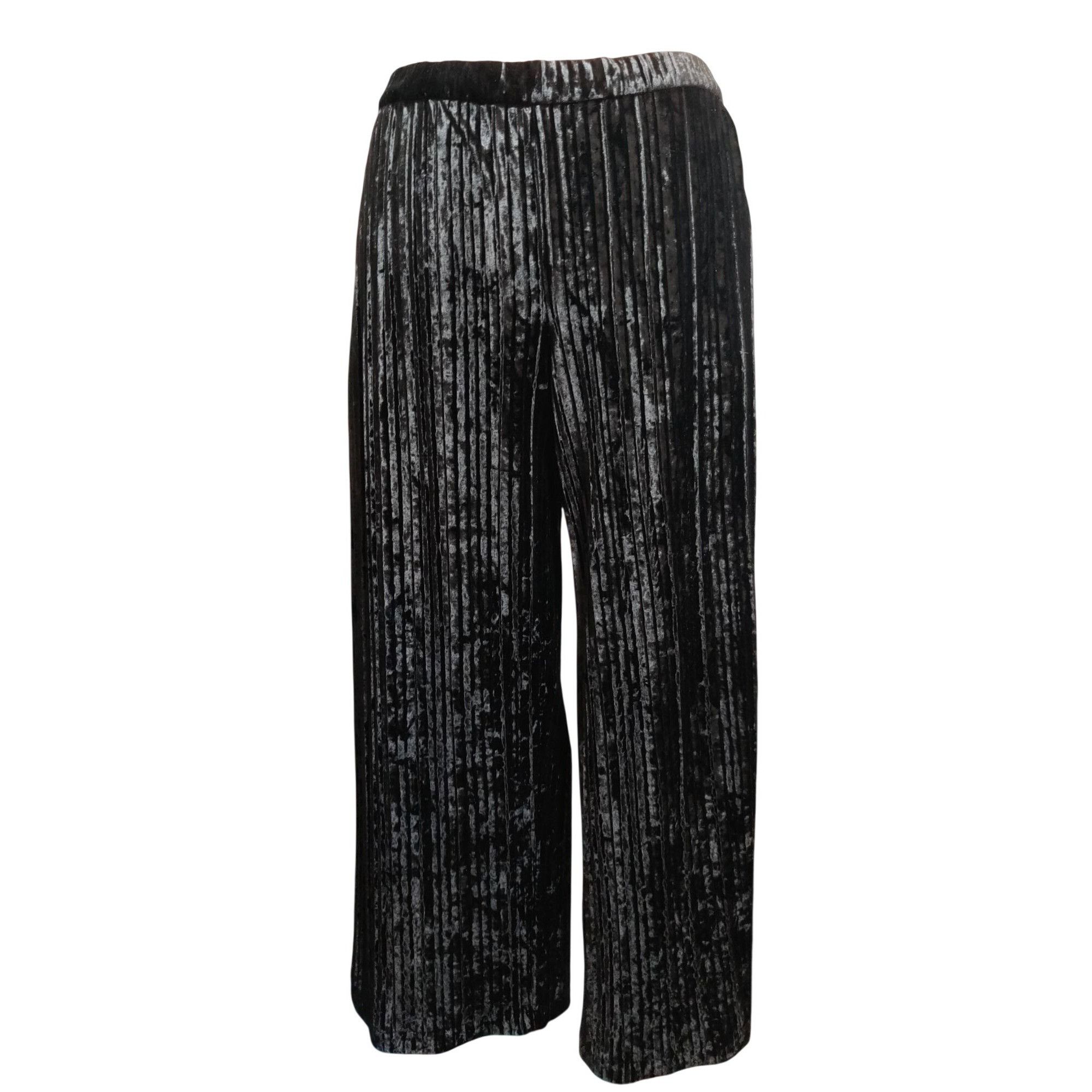 Other H by Halston XLP Petite Womens Pants Black Velour Pleated Wi Size 36" / US 14 / IT 50 - 1 Thumbnail