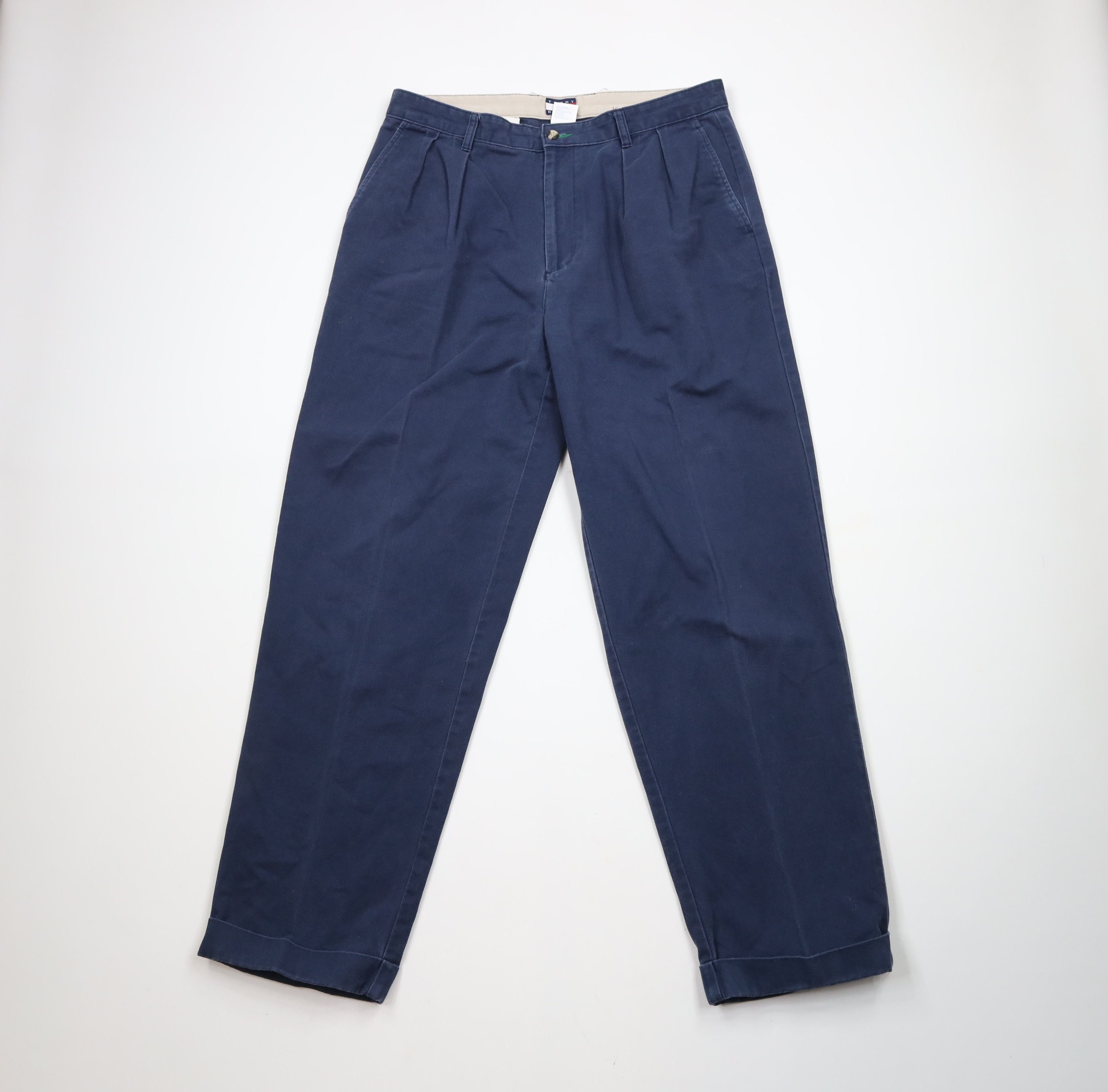 Tommy Hilfiger × Vintage Vintage 90s Tommy Hilfiger Cuffed Wide Leg Chino Pants Size US 34 / EU 50 - 1 Thumbnail