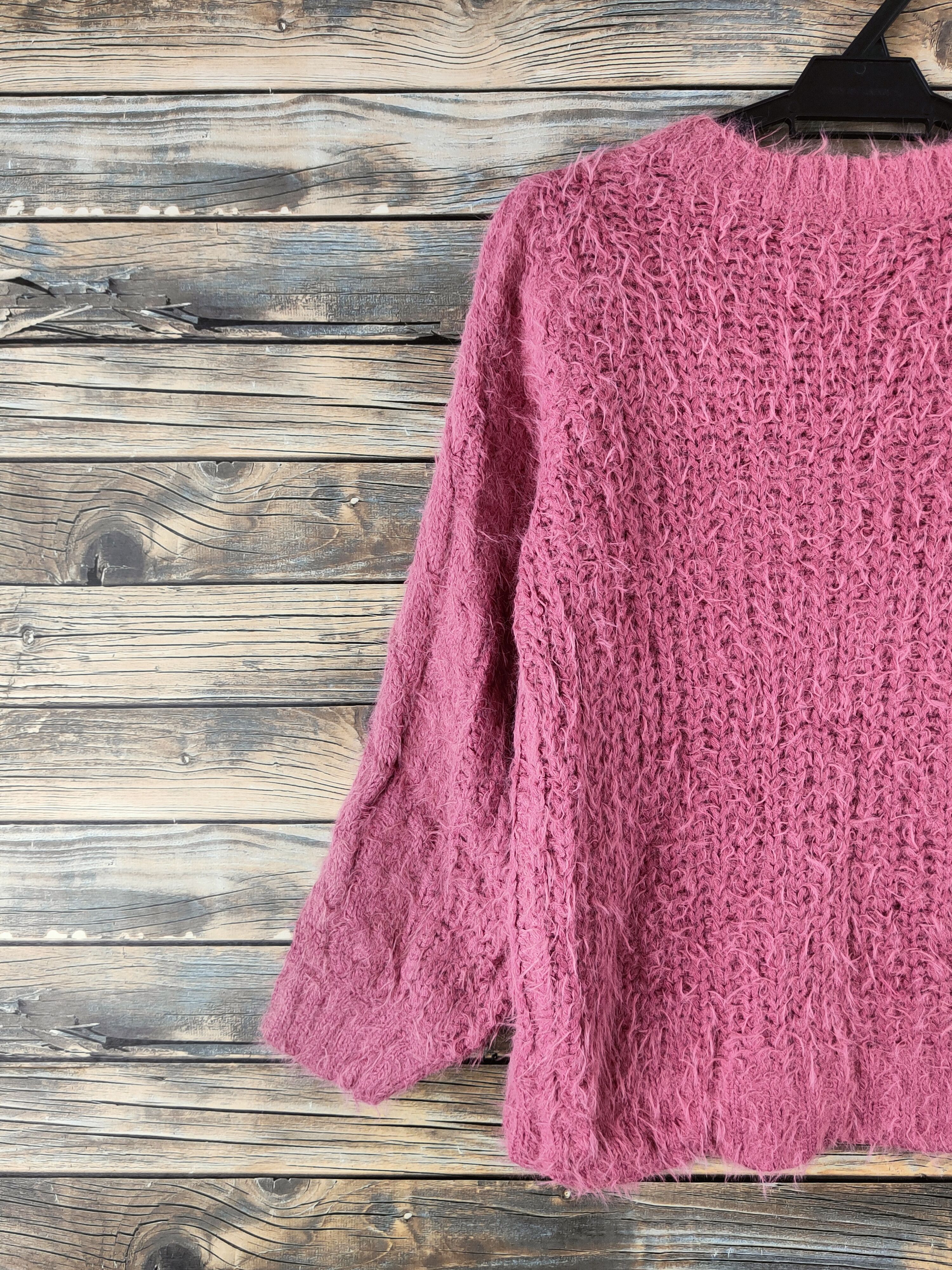 Japanese Brand DL Rose Farm Pink Fur Mohair Knitwear #46-921 Size M / US 6-8 / IT 42-44 - 8 Thumbnail