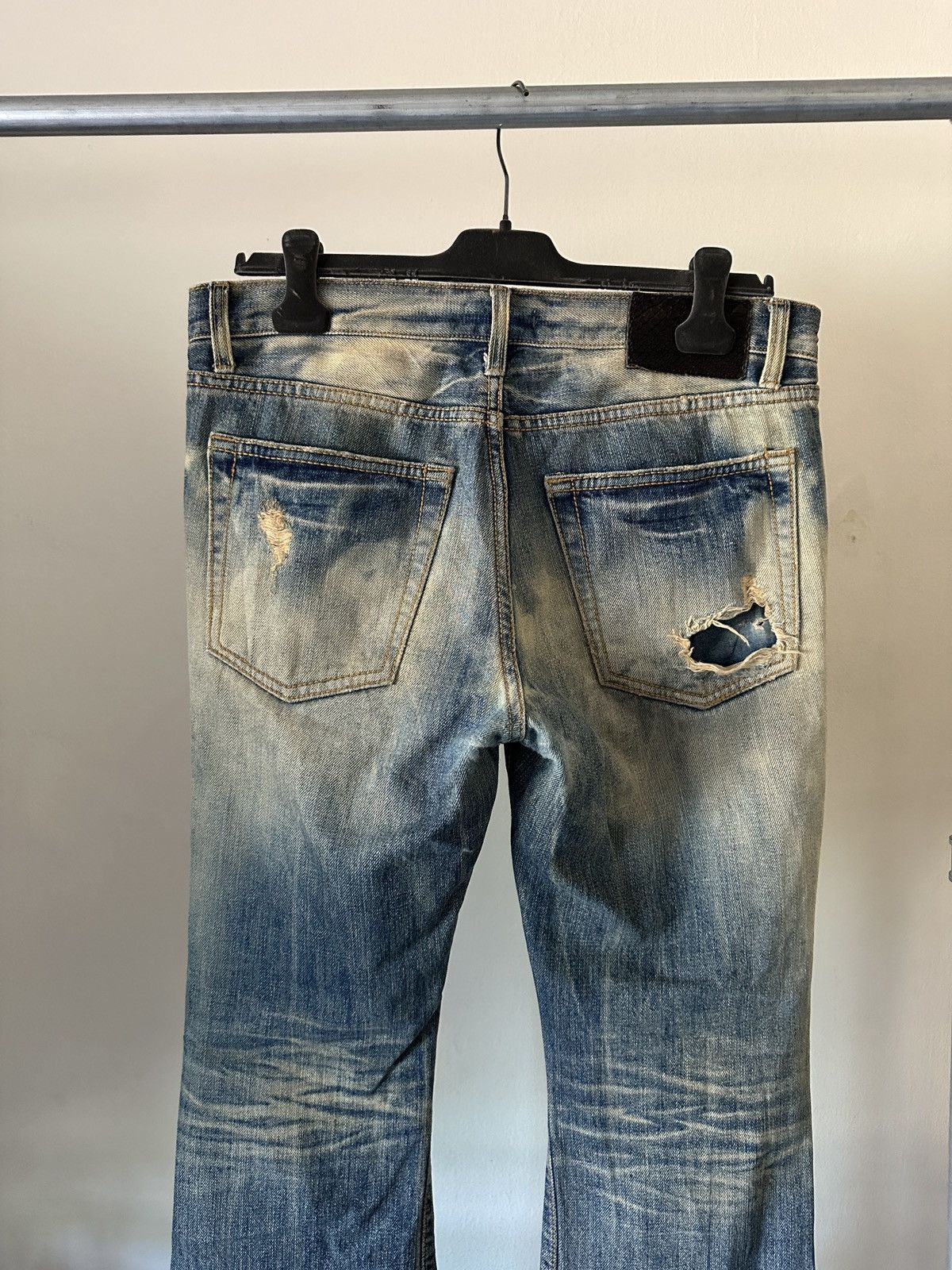 GOA Vintage G.O.A. Mud Wash Distressed Style Flare Jeans Size US 32 / EU 48 - 8 Thumbnail