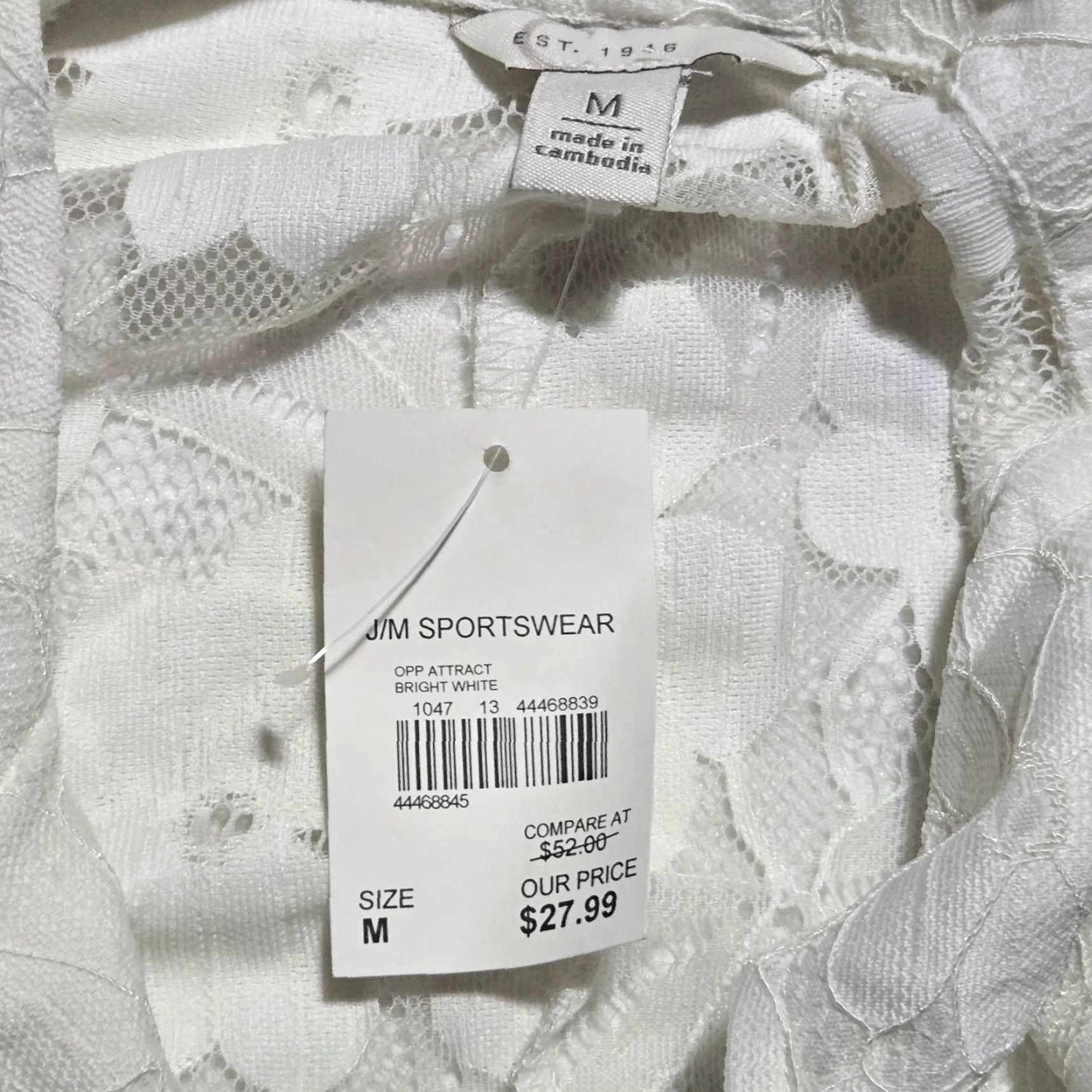 Vintage Cato Blouse Open Front Collared Cardigan Womens M White NEW Est. 1946 Size M / US 6-8 / IT 42-44 - 3 Thumbnail