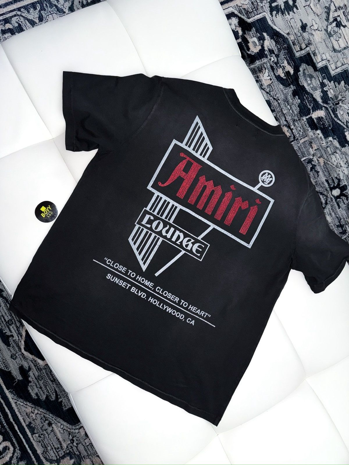 Amiri red logo t shirt