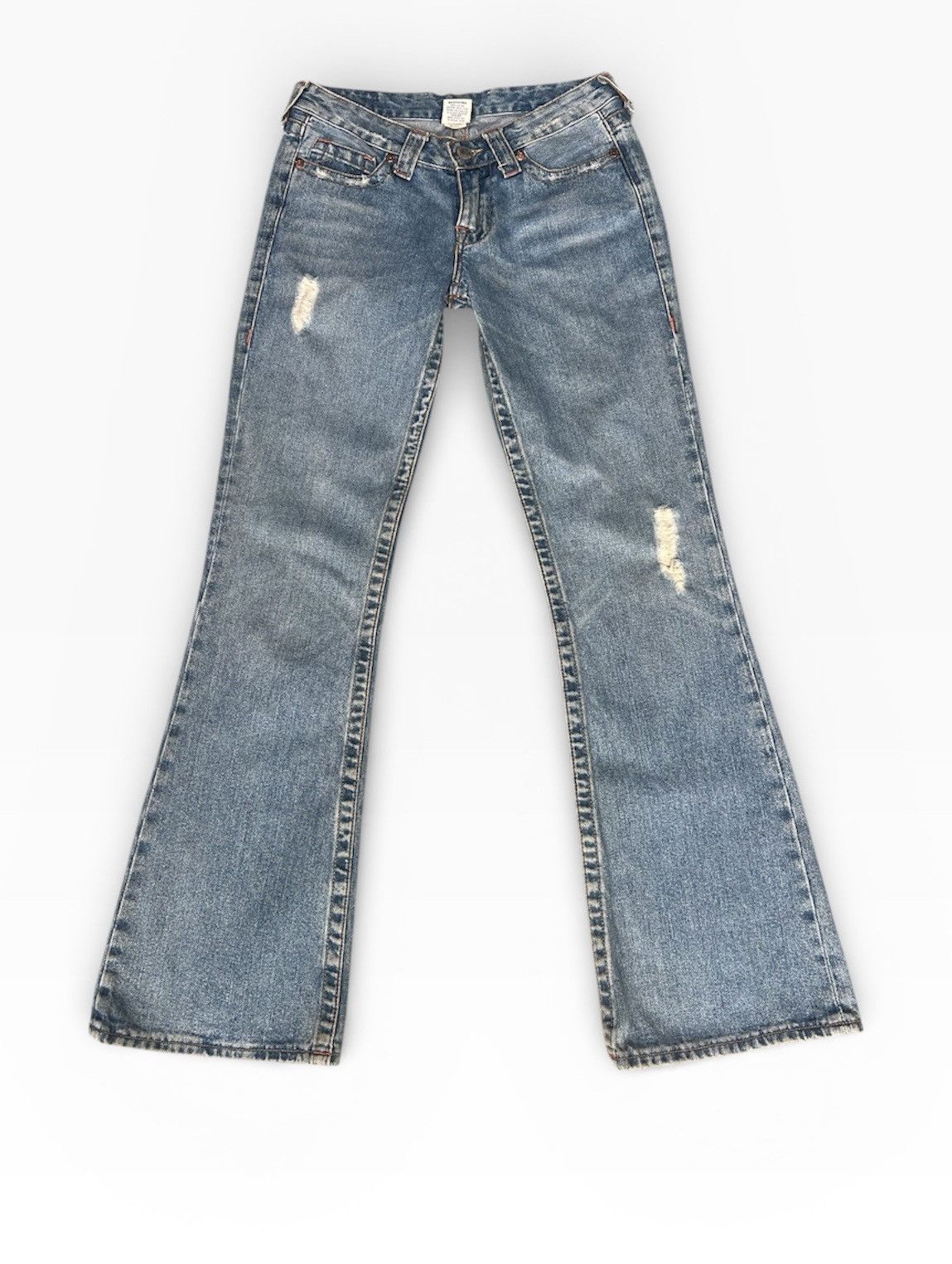 True Religion Vintage True Religion Embroidered Flared Bobby Jeans Size US 29 - 2 Thumbnail