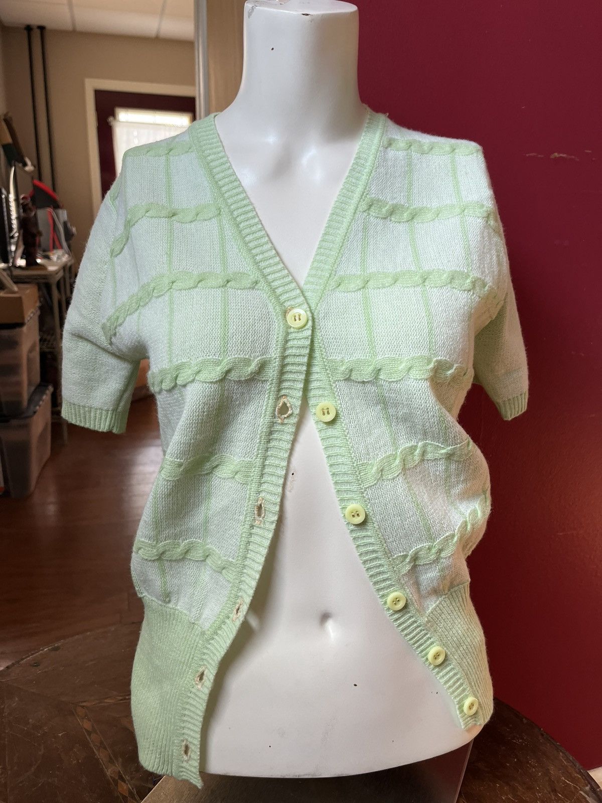 Other Sweater Bee Banff Large 100% Acrylic Light Green Size L / US 10 / IT 46 - 1 Thumbnail