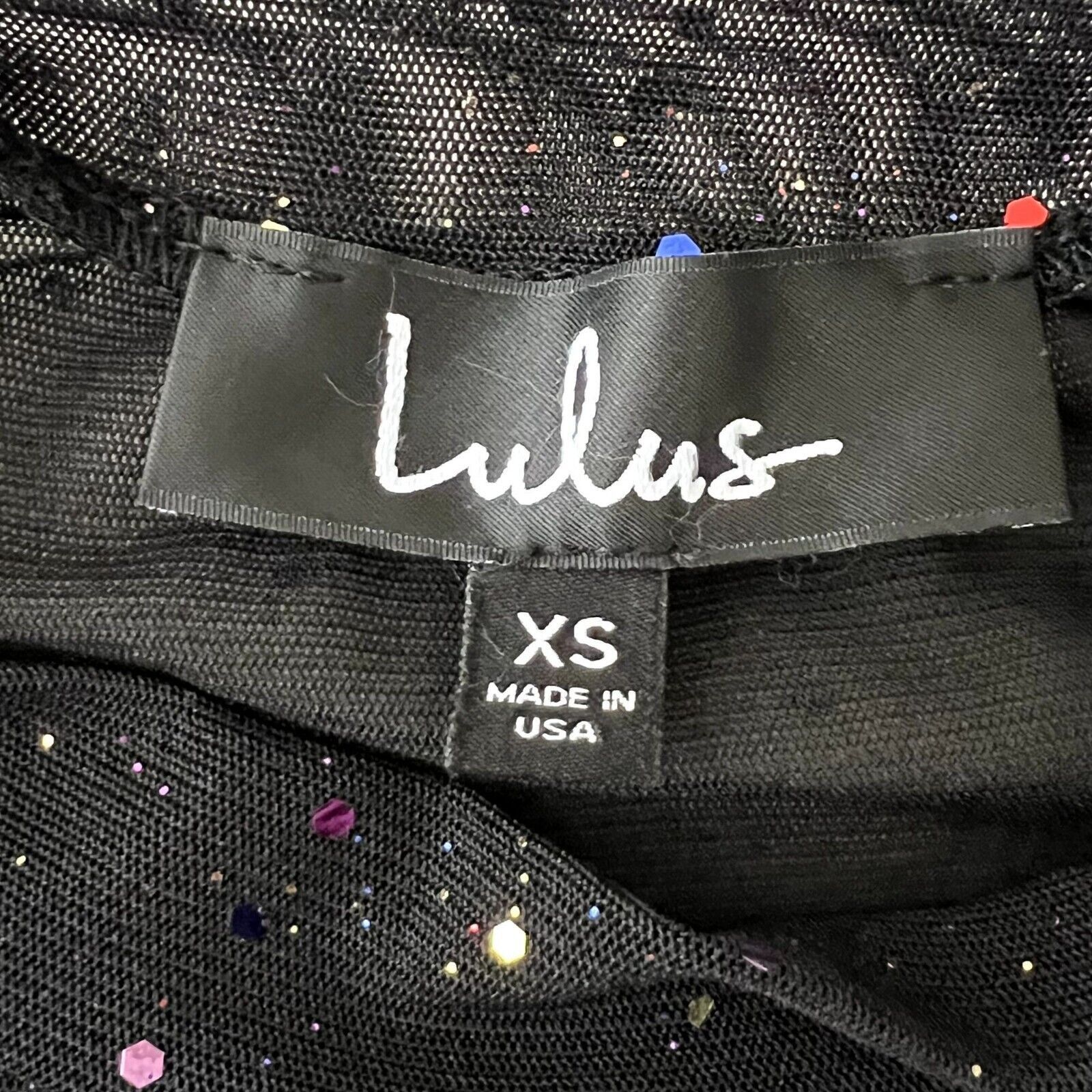 Other Lulus Black Sequined Long Sleeve Mesh Bodysuit Size XS / US 0-2 / IT 36-38 - 6 Thumbnail