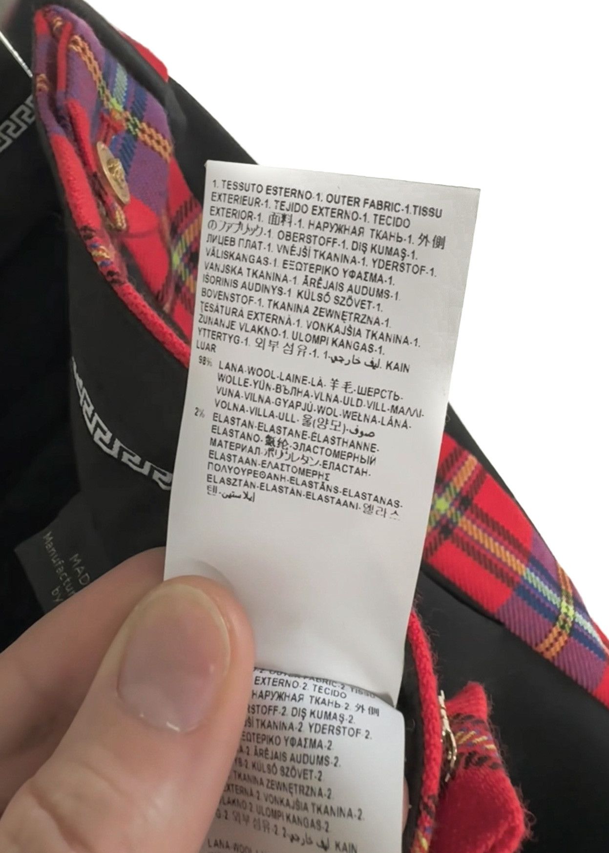 Versace Versace Black Red Plaid Accent Tuxedo Pants Size 27" / US 4 / IT 40 - 8 Thumbnail