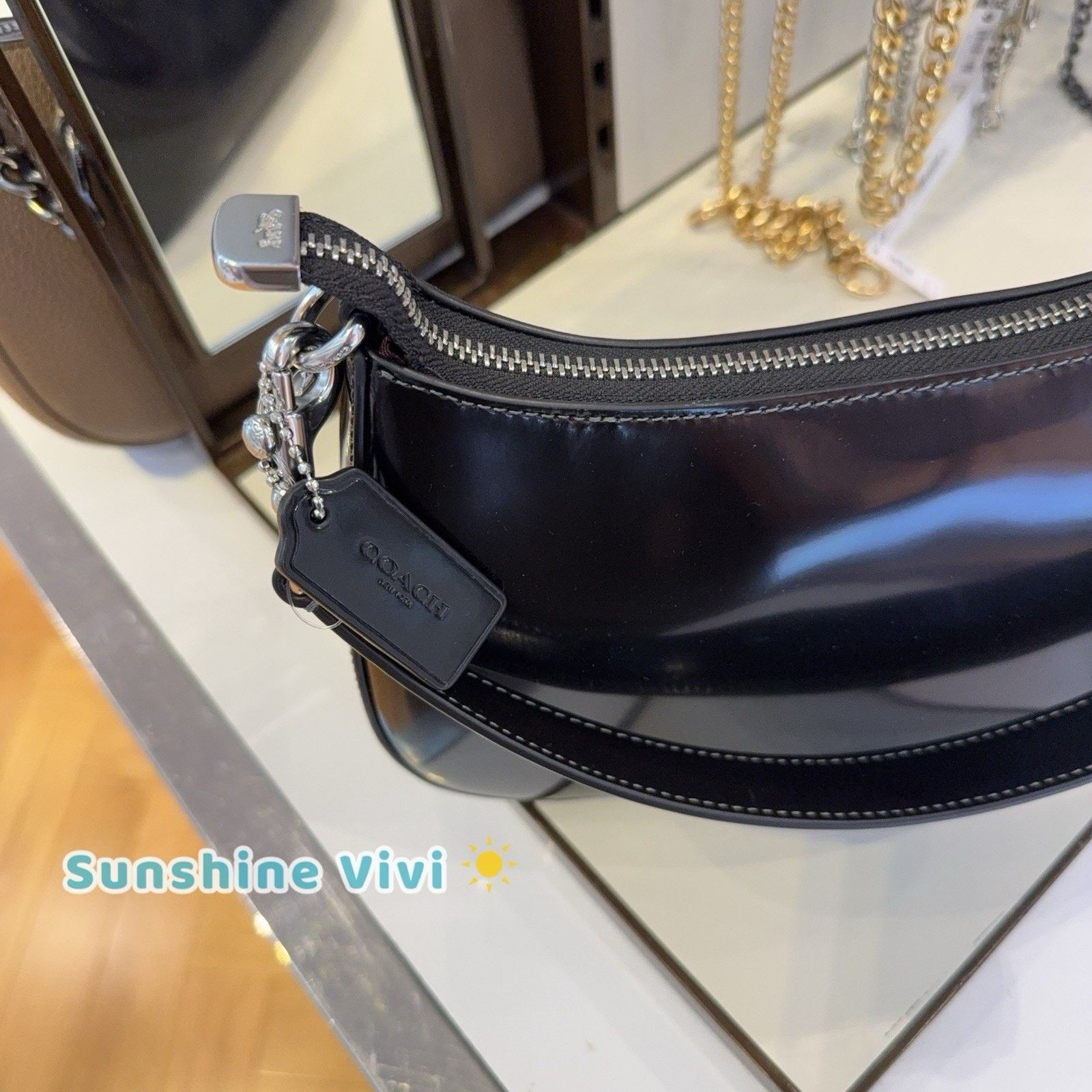 Coach NWT Coach Teri Shoulder Bag Crossbody Leather Black CV938 Size ONE SIZE - 3 Thumbnail