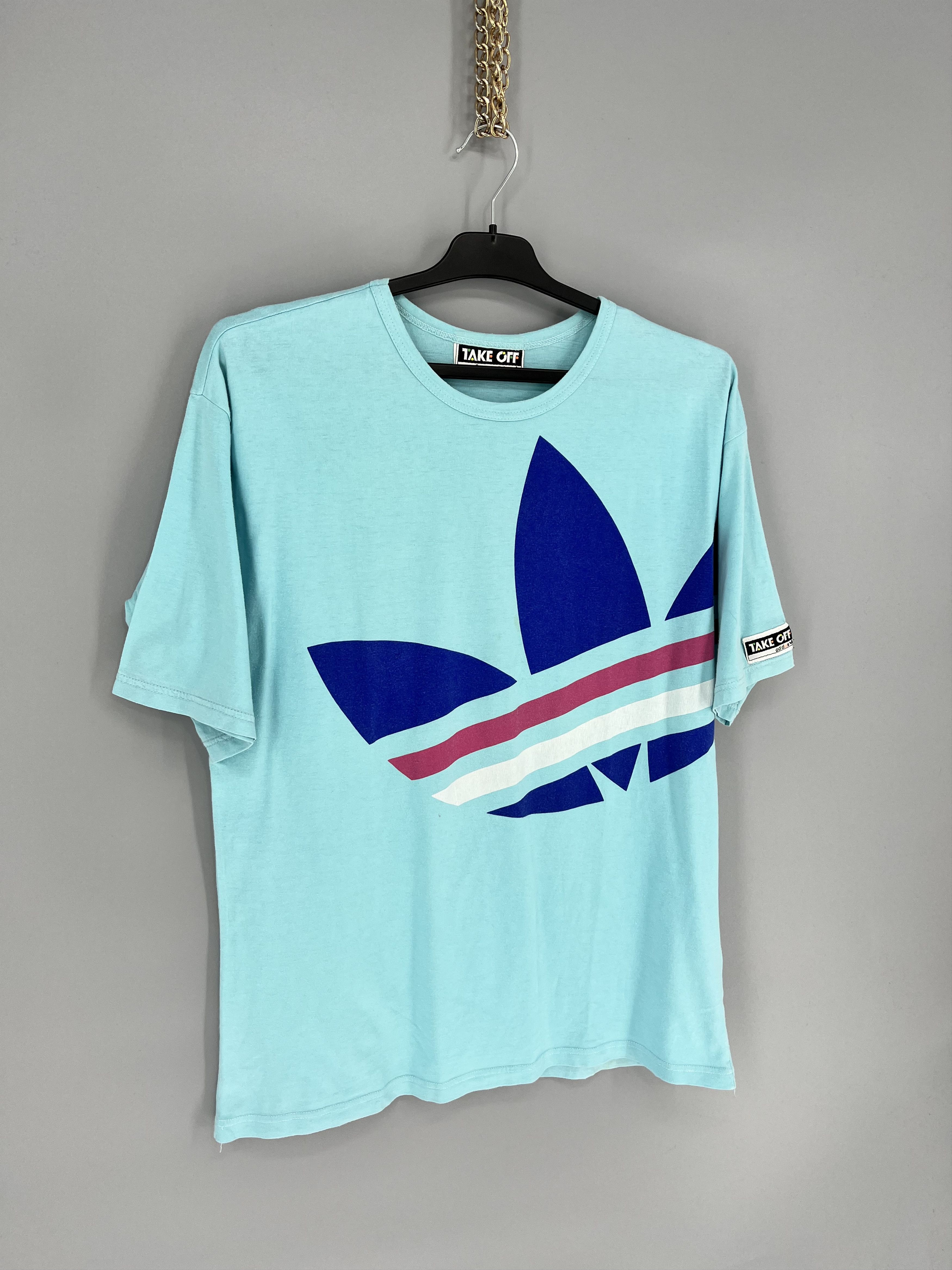 Adidas 90s Vintage Adidas Take Off Big Logo tee shirt Size US M / EU 48-50 / 2 - 2 Thumbnail