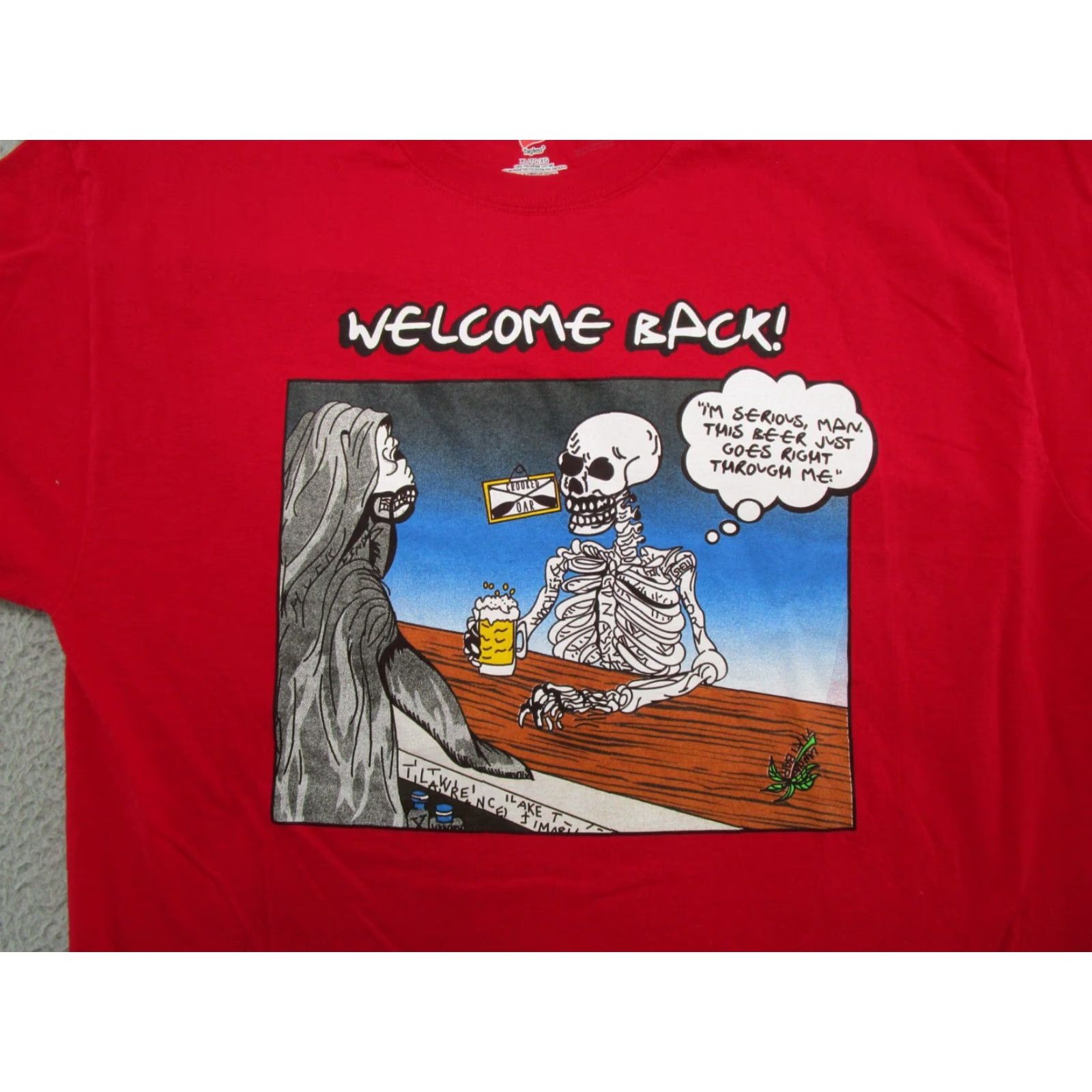 Hanes Welcome Back Bar Pub Crawl Mississippi River Run Double Sided Shirt Beer SZ XL Size US XL / EU 56 / 4 - 2 Thumbnail