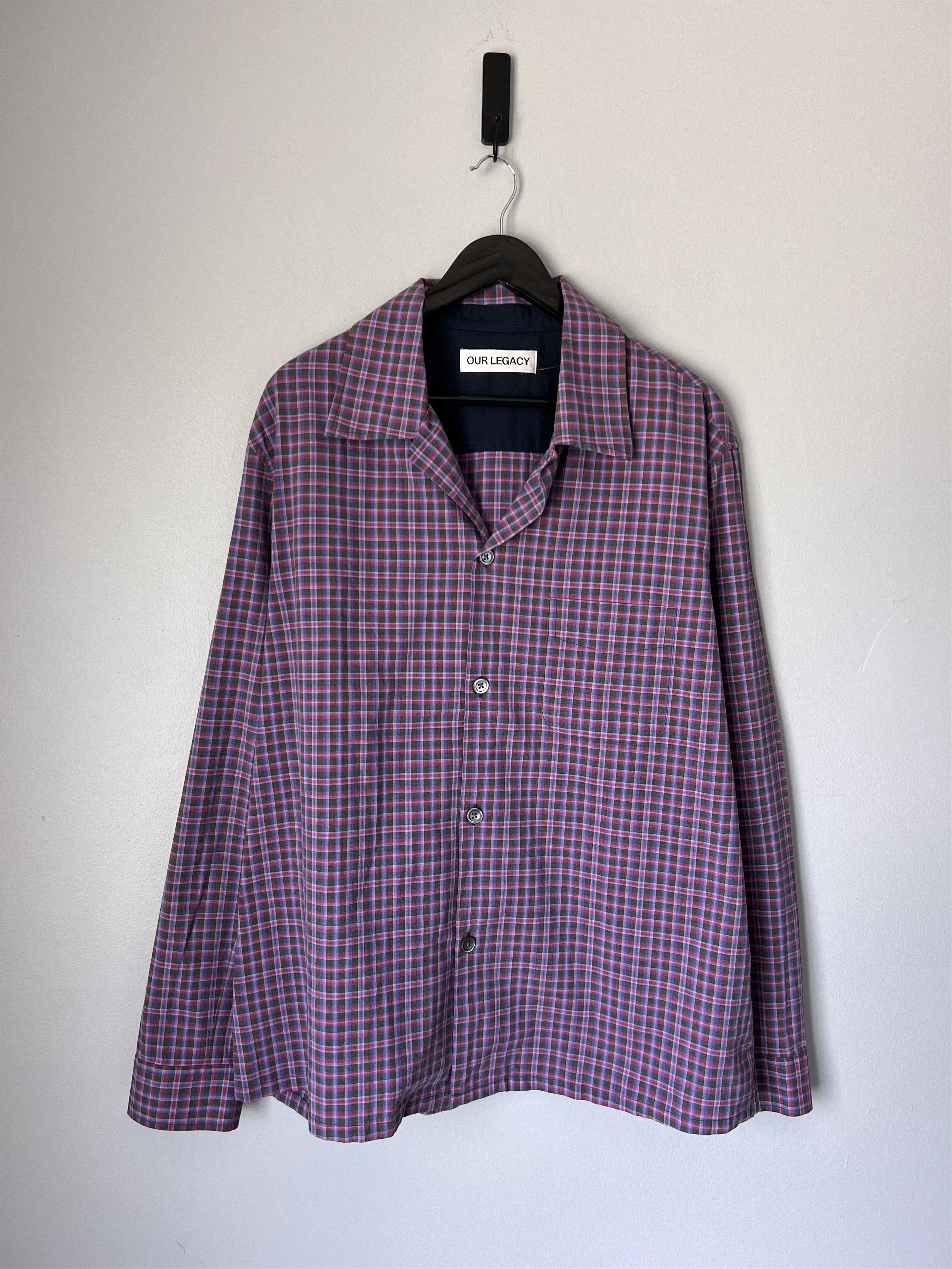 Our Legacy Our Legacy Heusen Shirt in Venice Check Seersucker Red Size US M / EU 48-50 / 2 - 1 Thumbnail