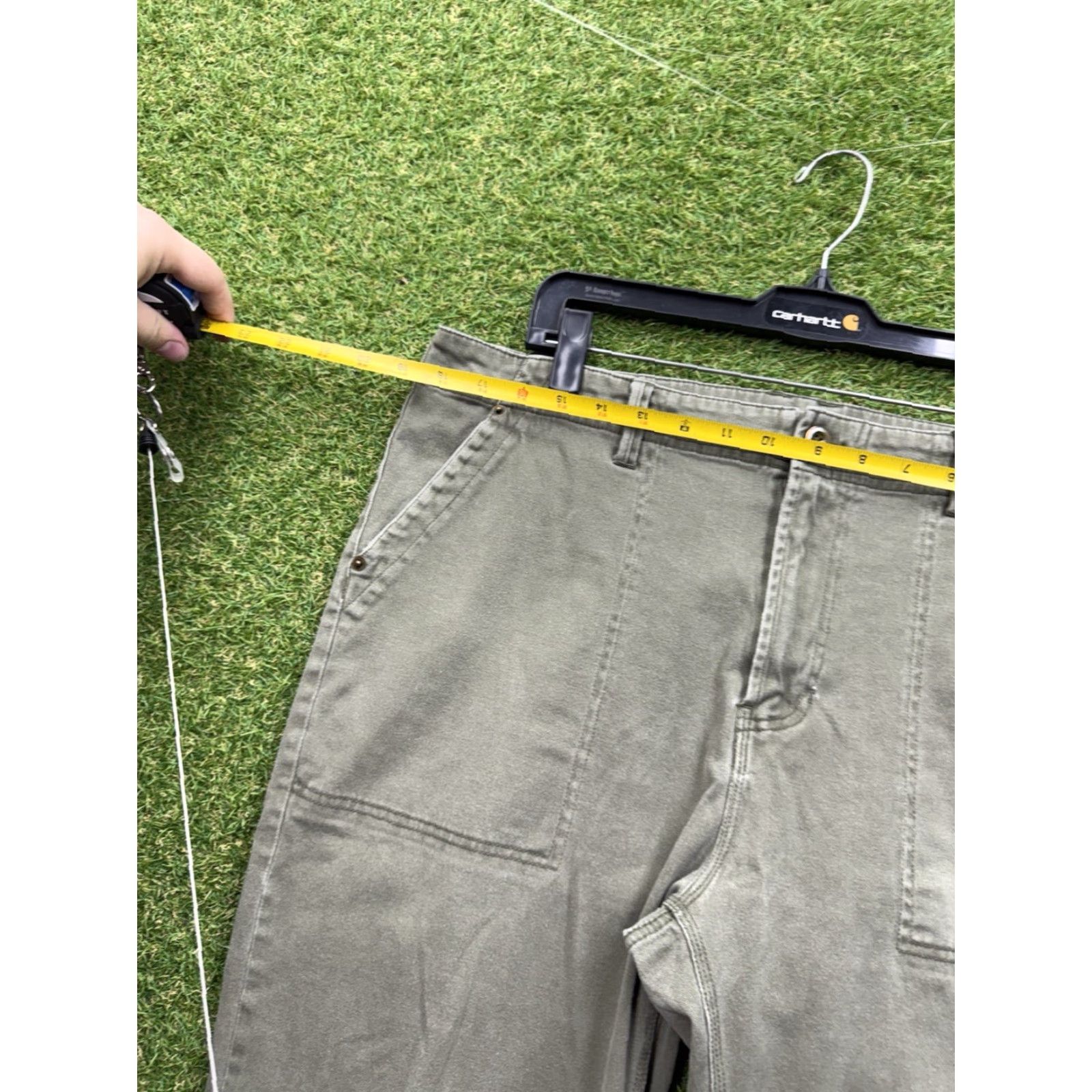 Frye FRYE Pants Mens 36x32 Double Knee Khaki Canvas Straight Leg Mid-Rise Workwear Size US 36 / EU 52 - 5 Thumbnail
