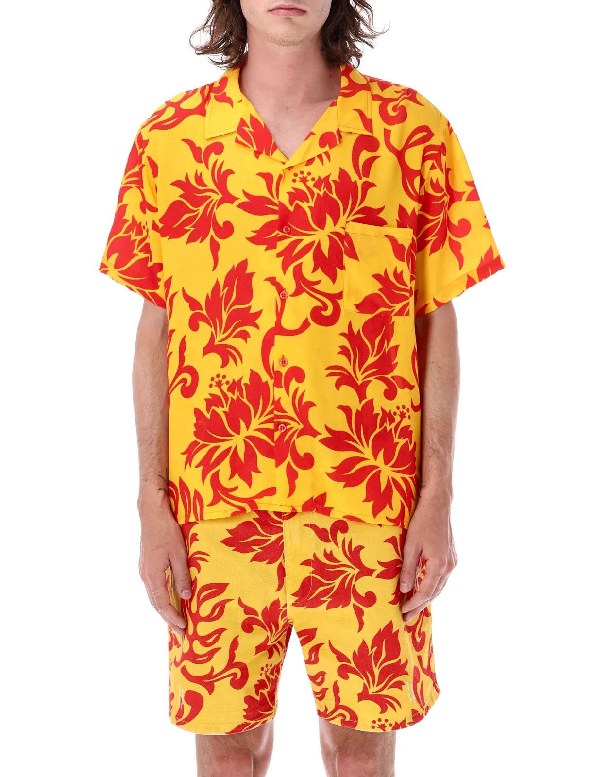 o1y0125 Patterned Shirt in Yellow/Red