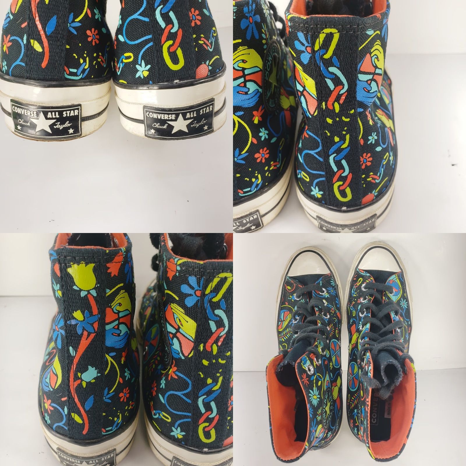 Converse Converse Chuck Taylor All Star Multicolor Flowers Peace Basketball High Top Mens Womens 8.5 10.5 Size 42 10.5 US EU UK Canvas Sneaker Size US 11 / EU 44 - 8 Thumbnail