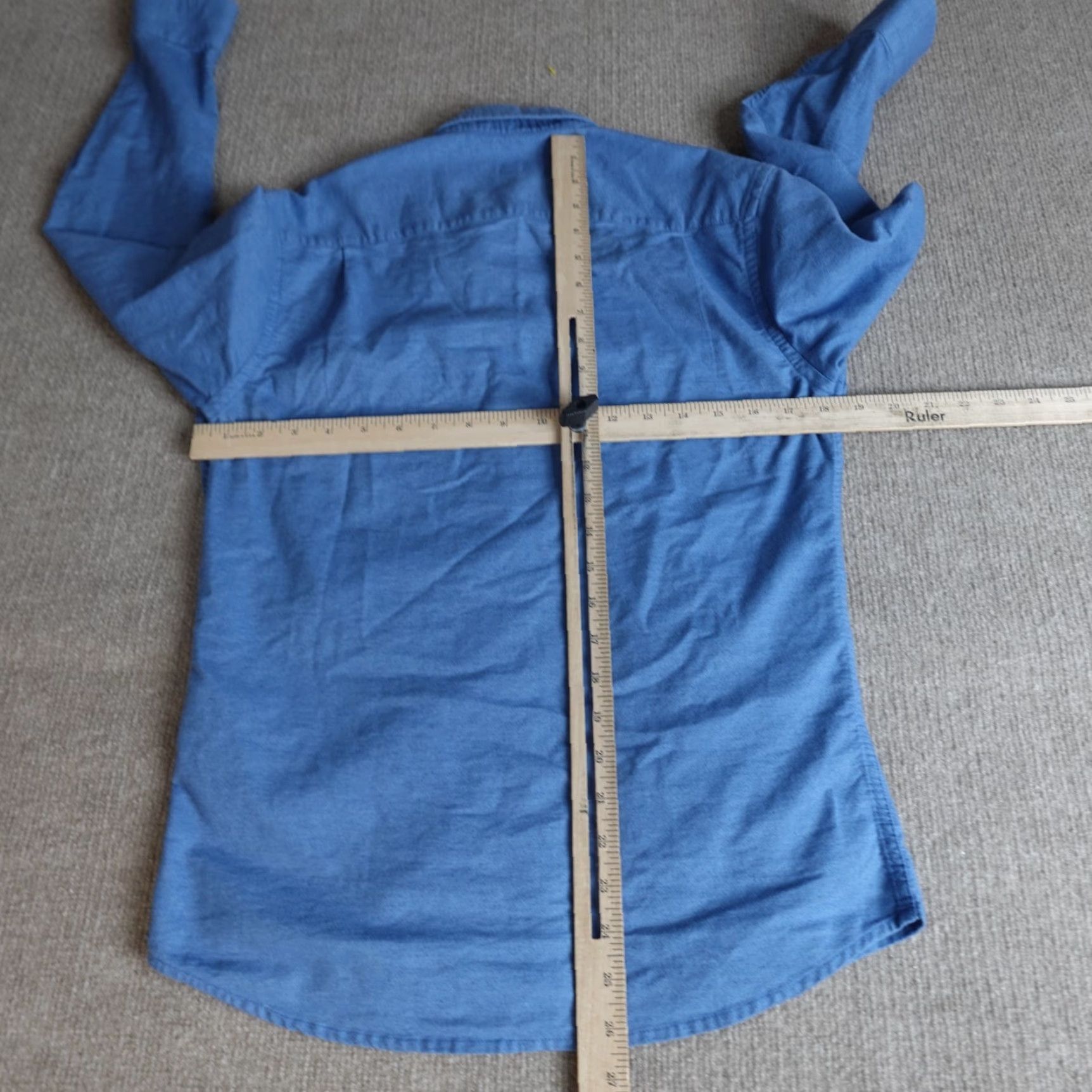 Vintage Ash & Erie Shirt Blue Flannel Solid Cotton Blend Button-Up Long Sleeve Shirt Men S Small Blue Cotton Polyester Spandex Button-Down Pockets Ash & Erie Size US S / EU 44-46 / 1 - 4 Thumbnail