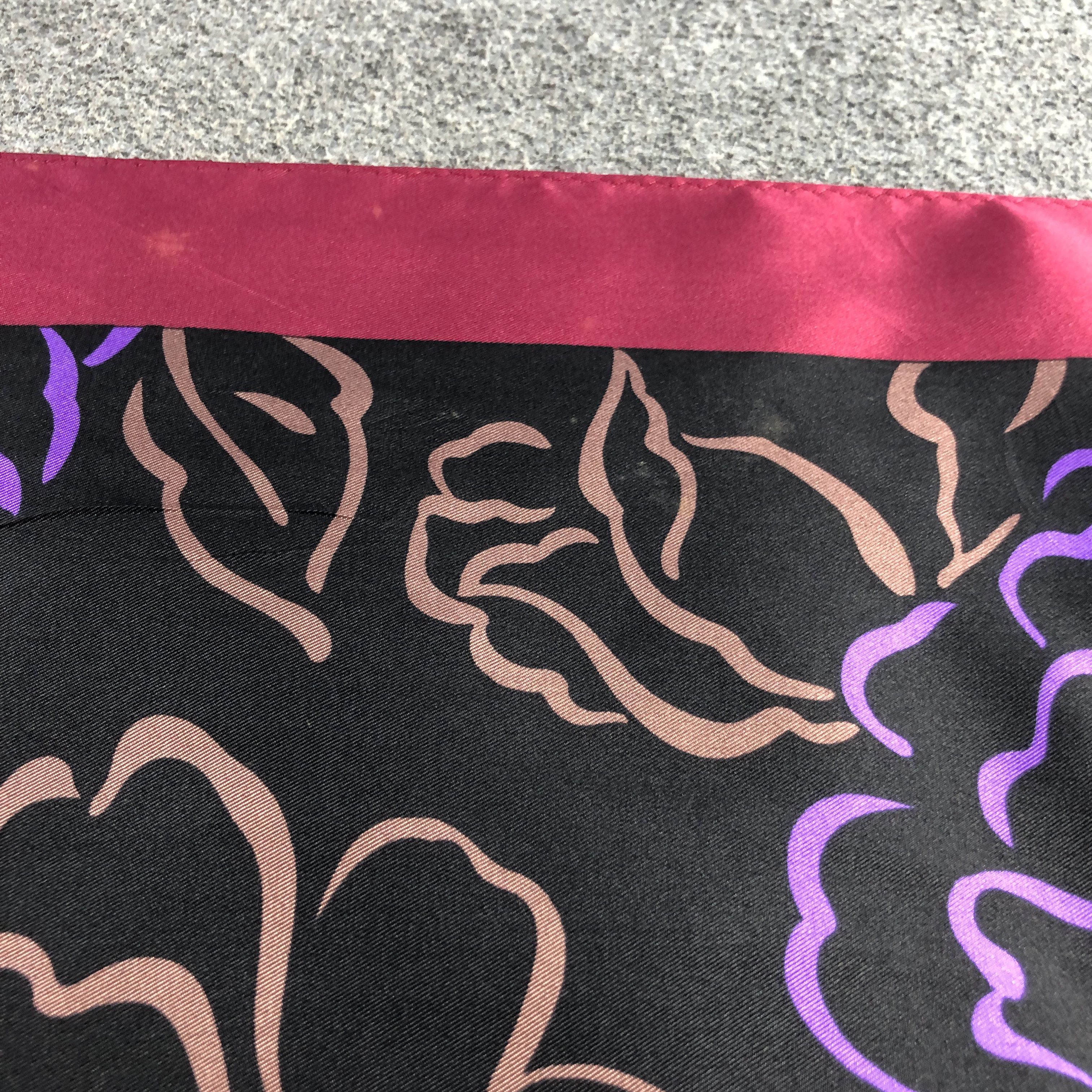 Vintage Vintage Luxury Floral Silk Scarf M1309 Size ONE SIZE - 9 Thumbnail