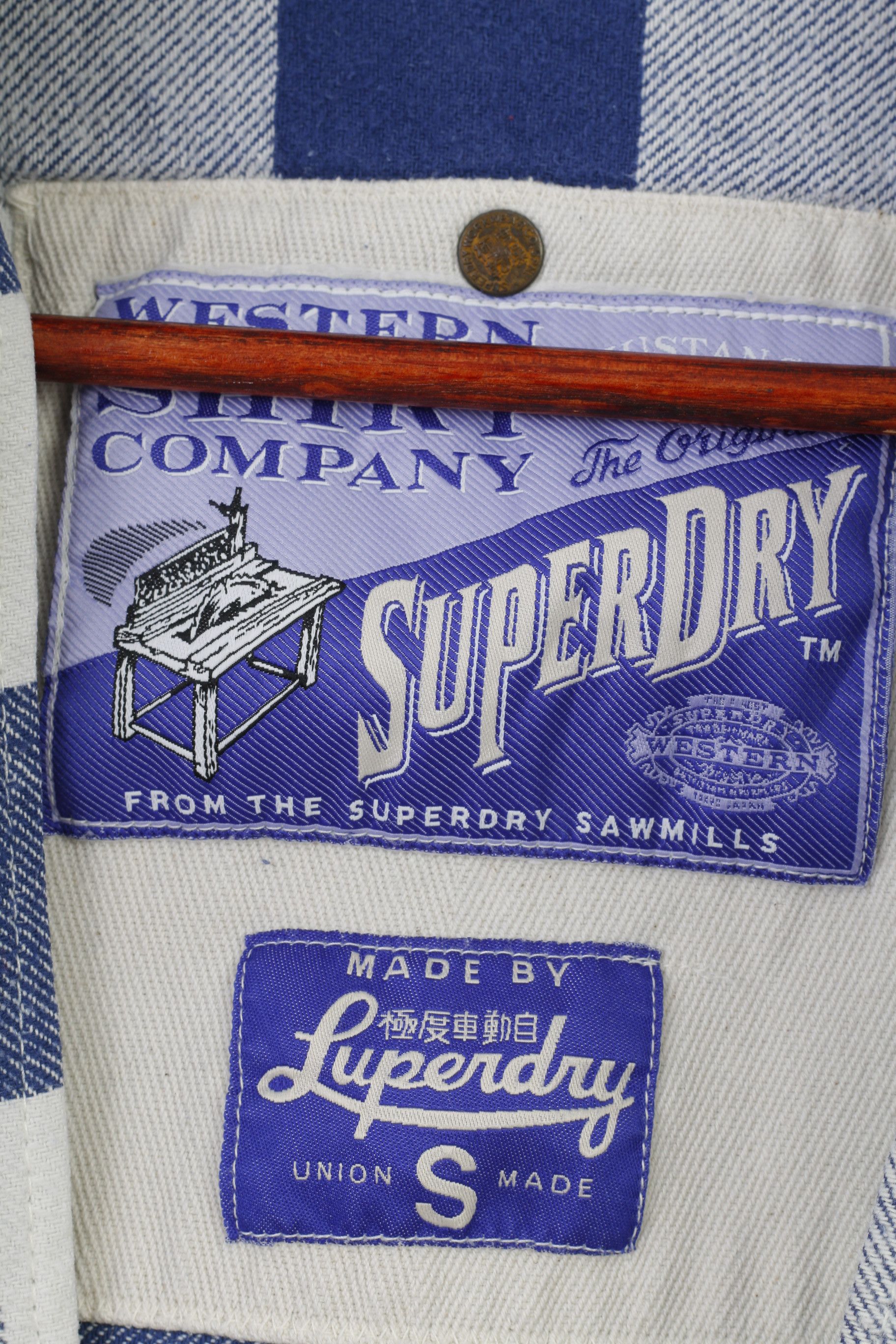 Superdry Superdry Men S Jacket Checkered Blue White Cotton 2205 Size US S / EU 44-46 / 1 - 6 Thumbnail