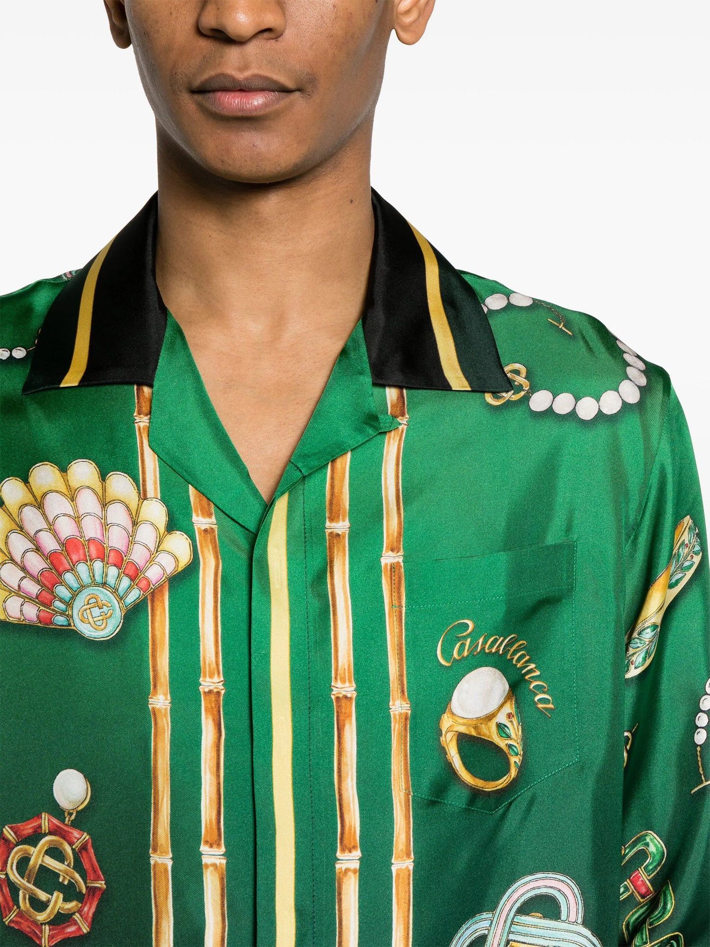 Casablanca o1mle0326 Cuban Collar Long Sleeve Shirt La Boite A Bijoux Size US M / EU 48-50 / 2 - 5 Thumbnail