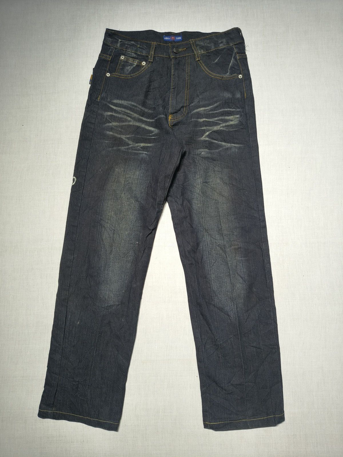 Japanese Brand AOUL TOM LUCKY KOI FISH EMBROIDERED BLACK JEAN 🐟(005) Size US 30 / EU 46 - 3 Thumbnail