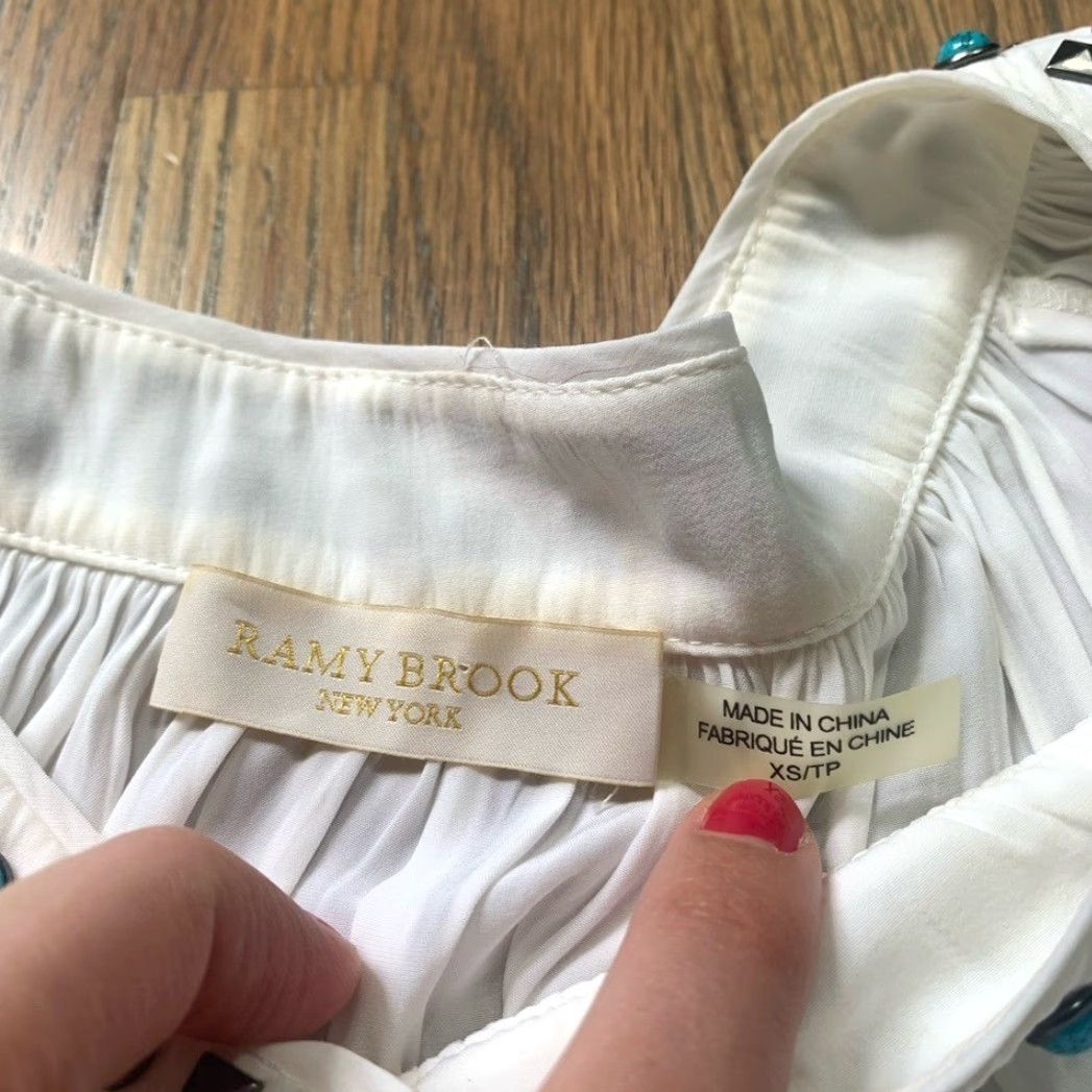 Ramy Brook Ramy Brook New York XS Long Sleeve Blouse White Women XS Blouse White Size XS / US 0-2 / IT 36-38 - 4 Thumbnail