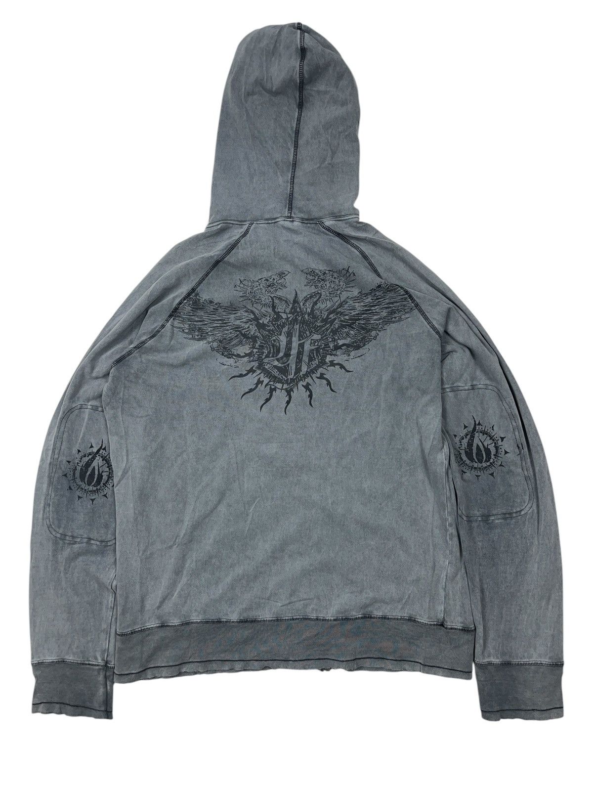 Band Tees × Vintage Vintage In Flames Band Zip Hoodie Stone Washed Size US XL / EU 56 / 4 - 2 Thumbnail