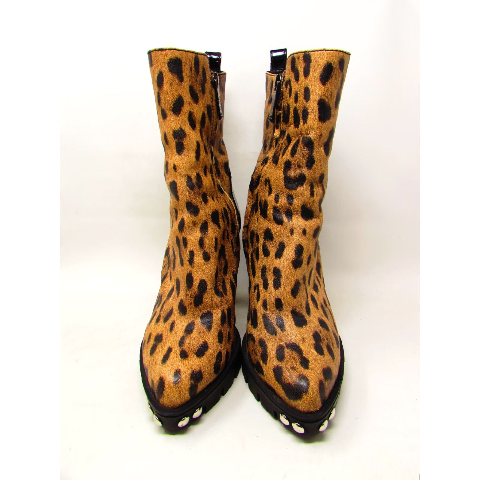 Baldinini Baldinini Italy Leather Leopard Boots Size 8 Eur 39 - Designer Knee High Boots - Leather Closed Toe Mid Heel Zip - Women Size US 9 / IT 39 - 2 Thumbnail