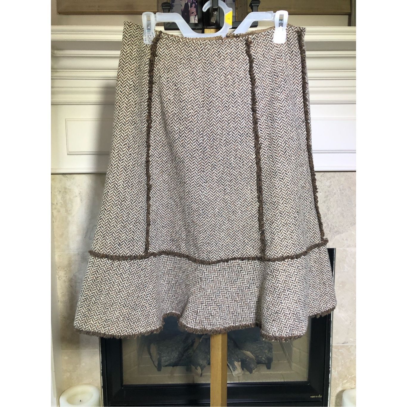 Ann Taylor Ann Taylor LOFT Women’s Brown and Cream Elegant Knee Length Size 30" / US 8 / IT 44 - 2 Thumbnail