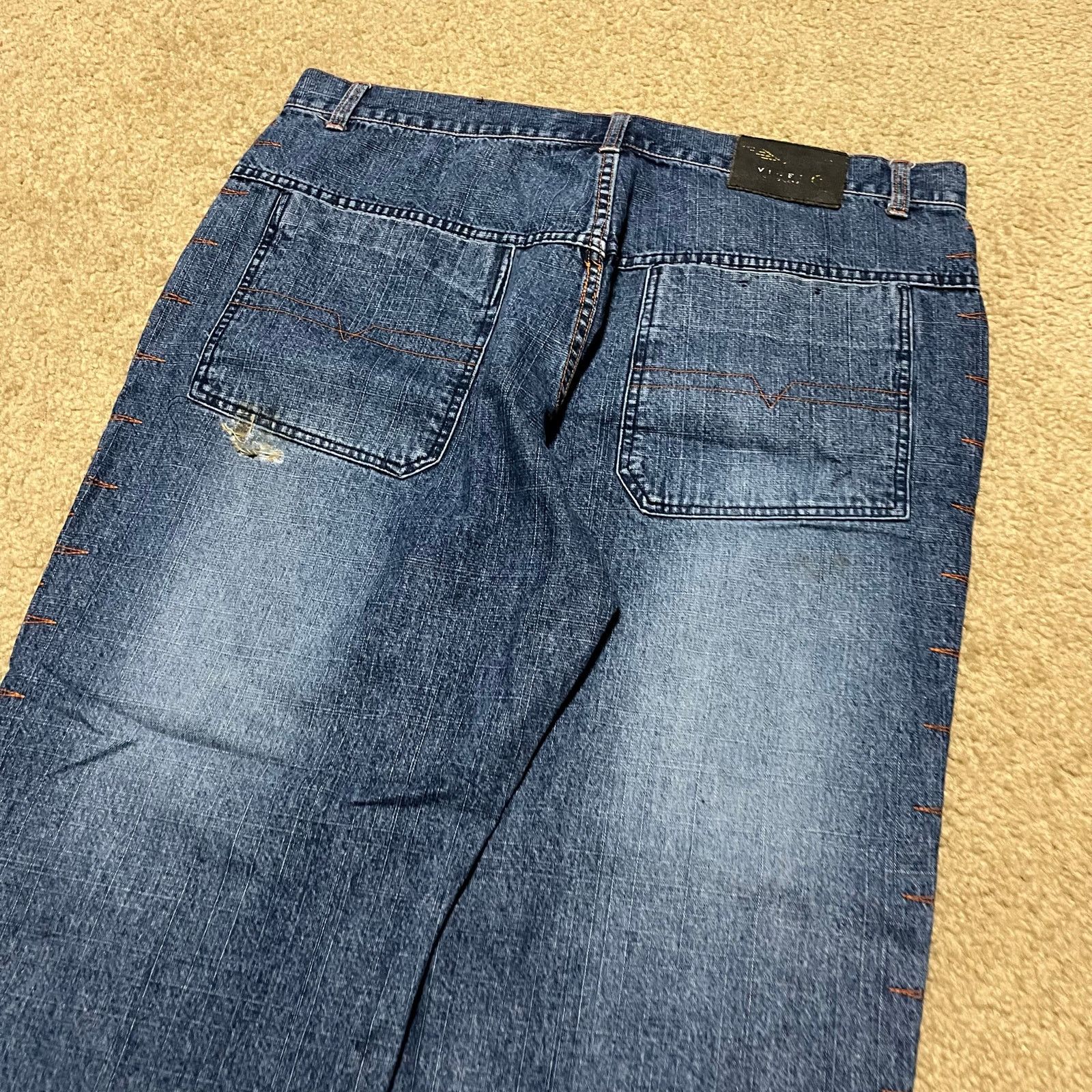 Other Y2K Vibes Gold Label Baggy Skater Embroidered Jeans 40Wx30L Size US 39 - 3 Thumbnail
