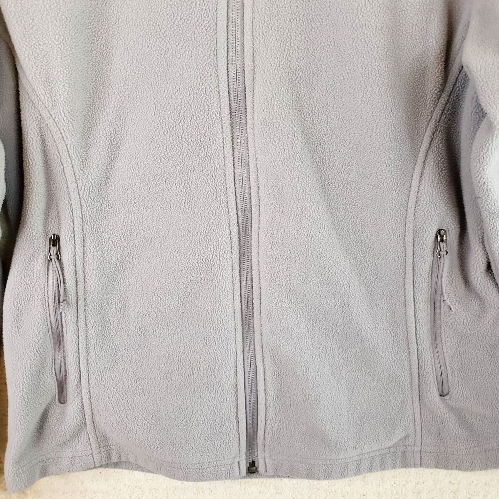 Vintage Columbia Jacket Womens M Gray Softshell Fleece Lined Full Zip Pockets Mock Neck Size M / US 6-8 / IT 42-44 - 3 Thumbnail