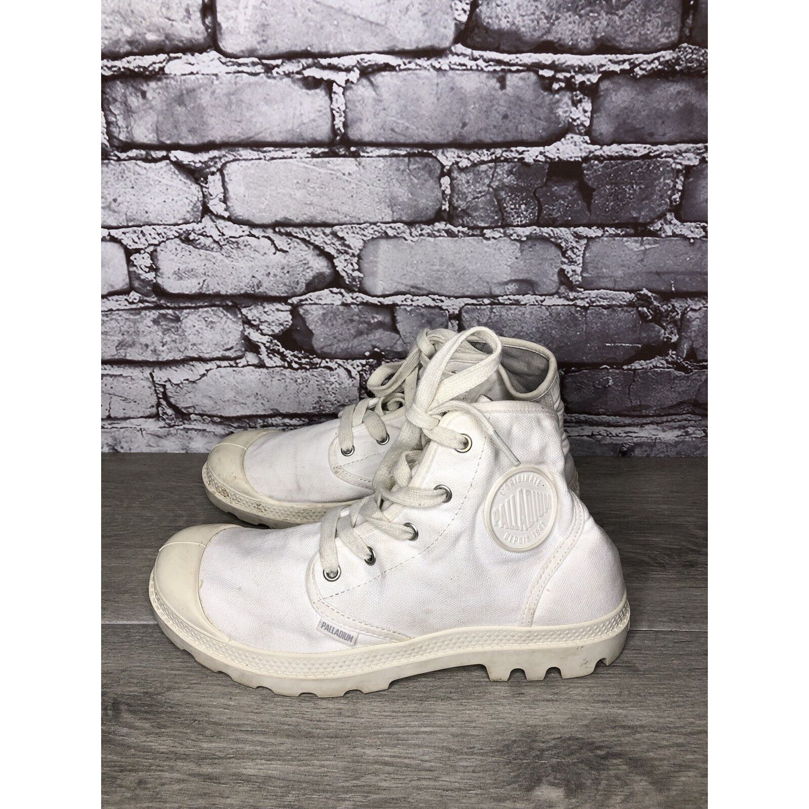 Palladium Palladium Pampa Hi White Canvas Fabric Lace Up Combat Boots Size US 9 / IT 39 - 21 Thumbnail