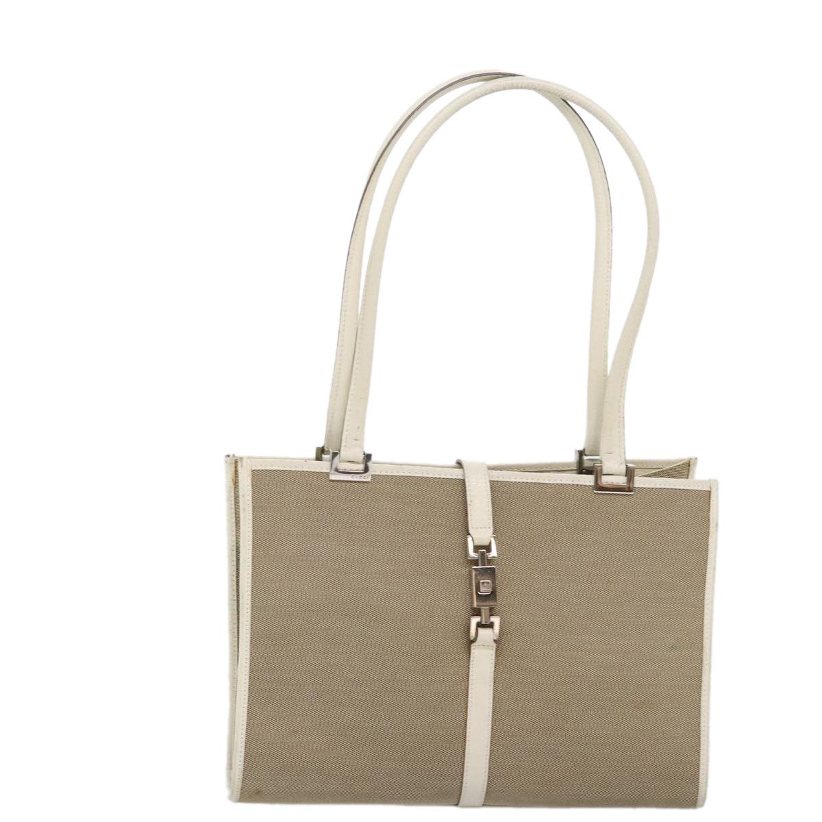 Gucci Jackie Beige Canvas Shoulder Bag (Pre-Owned) Size ONE SIZE - 1 Thumbnail